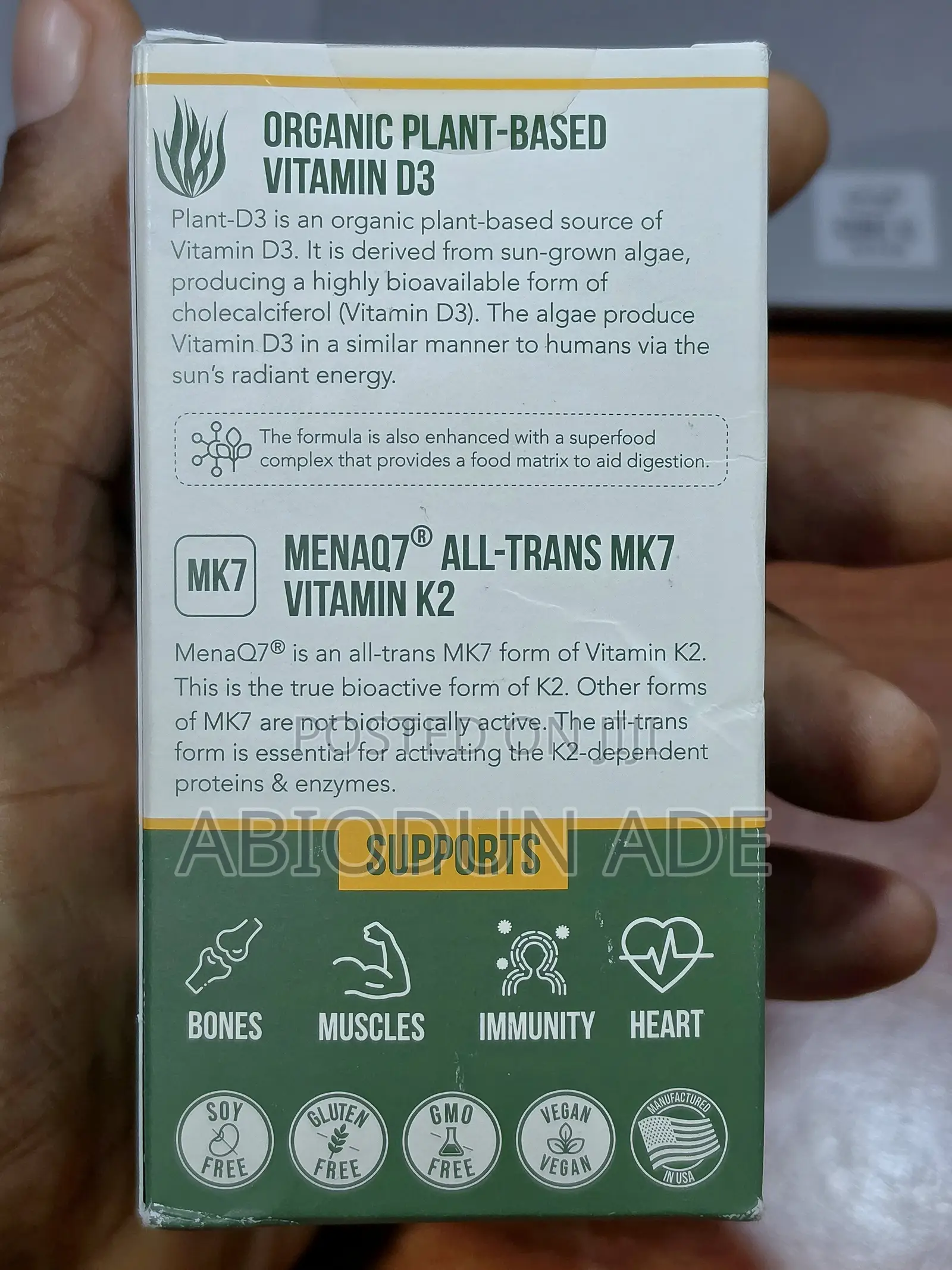 Triquetra Plant- Whole Food Vitamin D3 + | 5000 Iu | 60 Capsules