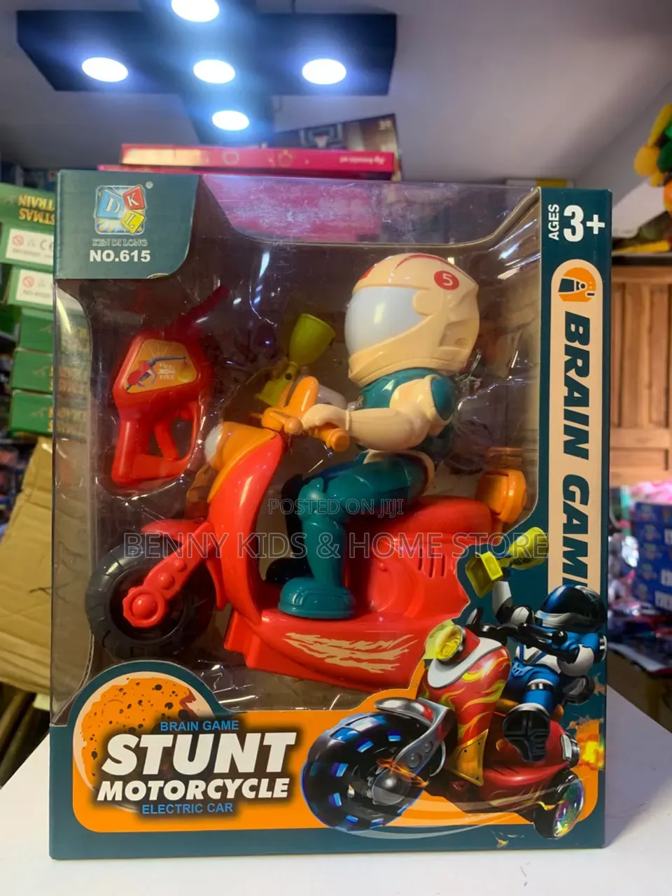 Electric Stunt Motorcycle Toy With Rider –