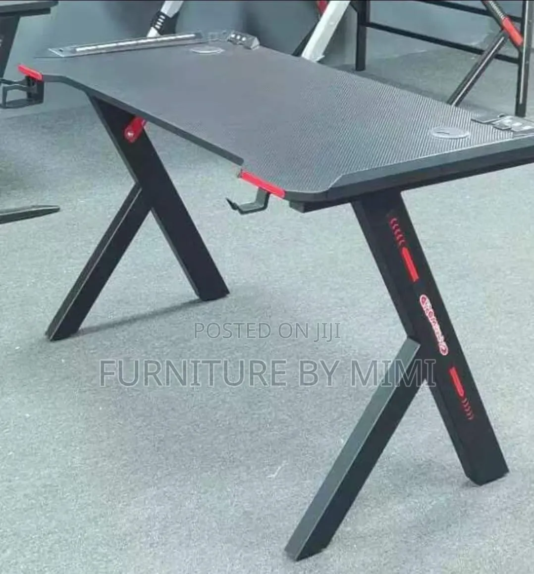 Ergonomic RGB Led Gaming Table / Computer Desk – Carbon Fiber