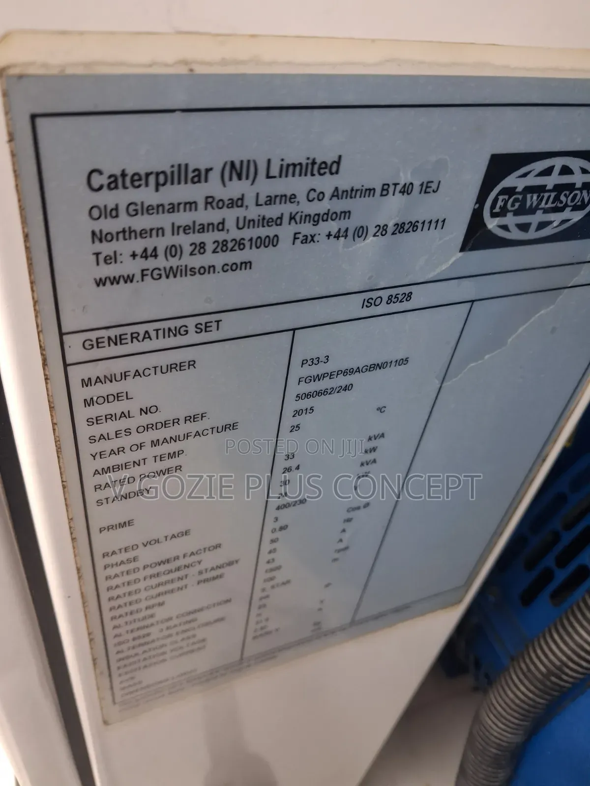 33kva Uk Fg Wilson Perkins Generator Set
