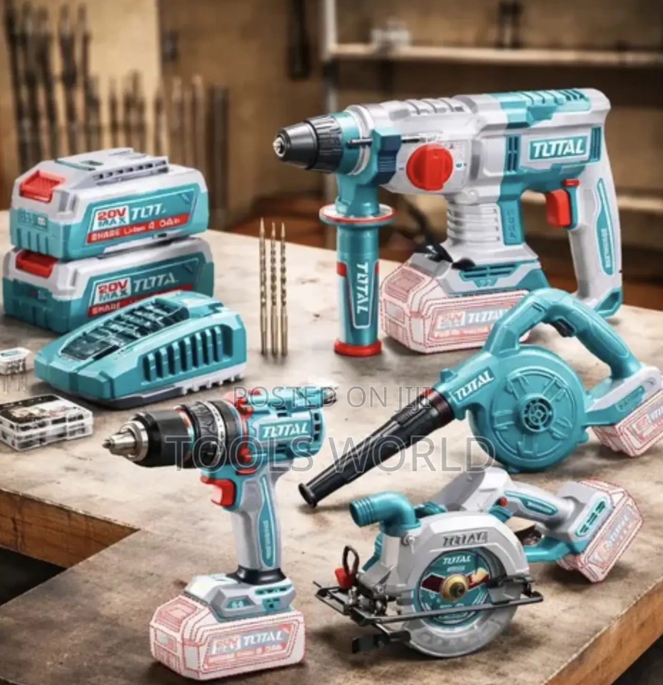 Total 20v Cordless 4pcs Combo Kit – Tosli250695
