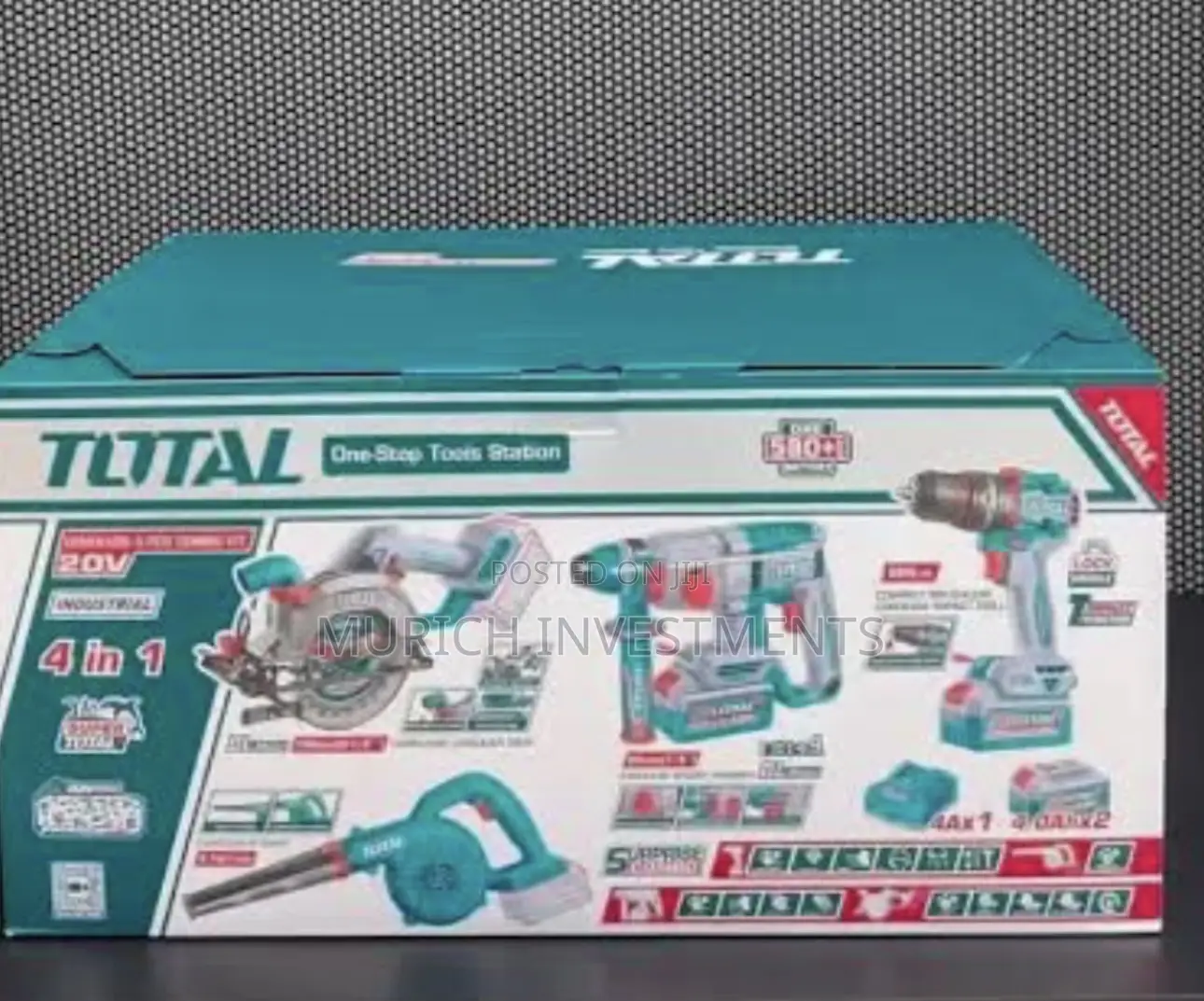 Total Cordless 4-in-1 Power Tool Combo Kit – 20v