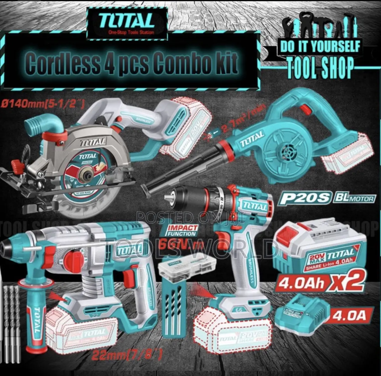 Total Cordless Impact Drill, Rotary Hammer, Circular Saw Air Blower