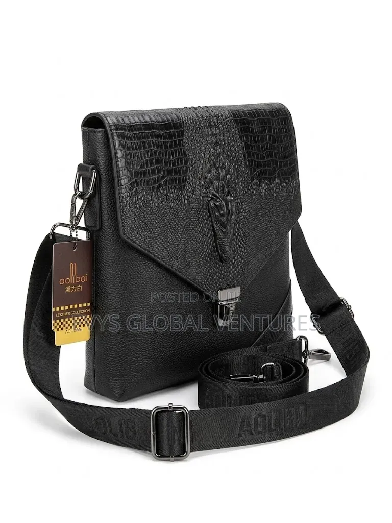 Crocodile Skin Genuine Leather Messenger Formal Casual Bag
