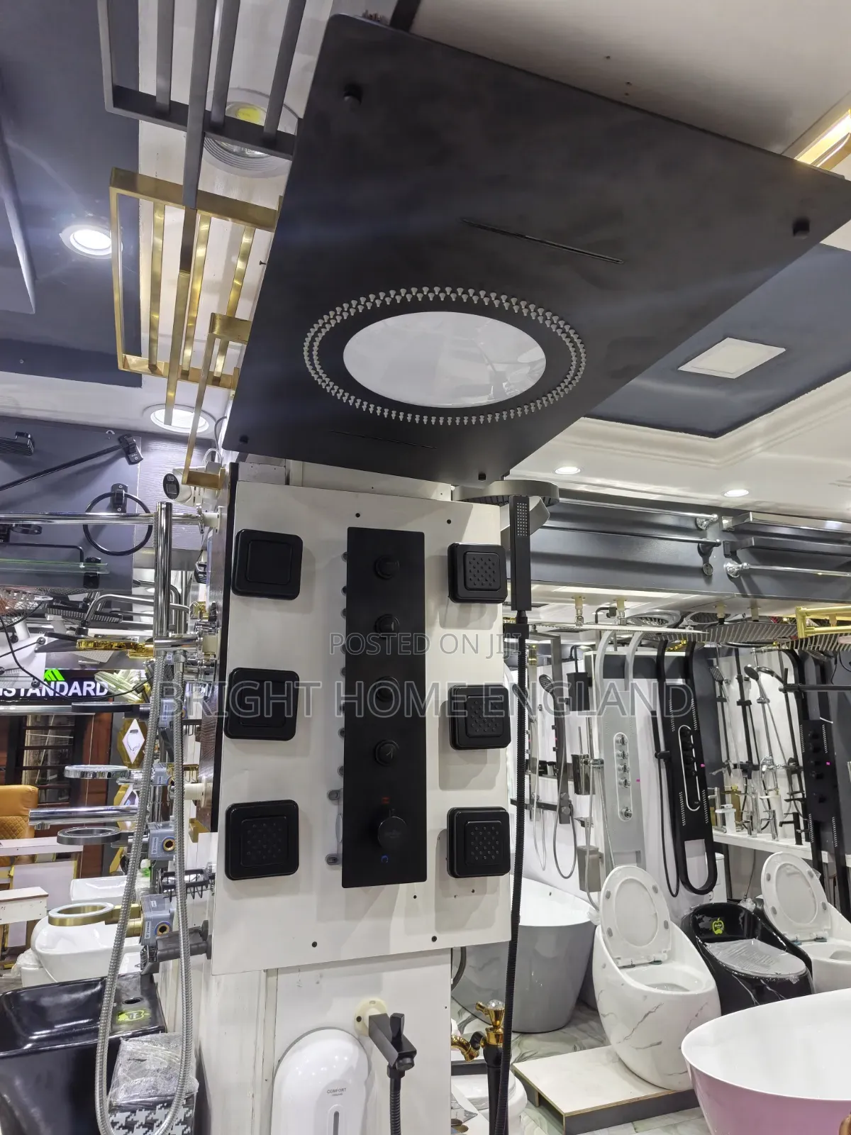 This Luxury Conduction Shower Six Body Jets Brass Engine Waterfal