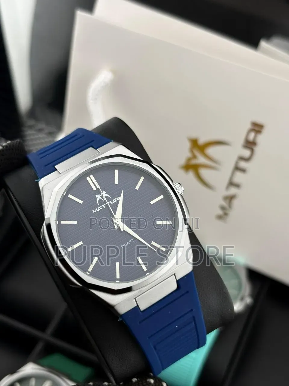 Matturi Rubber Strap Quality Watches Well Packaged Box and Bag