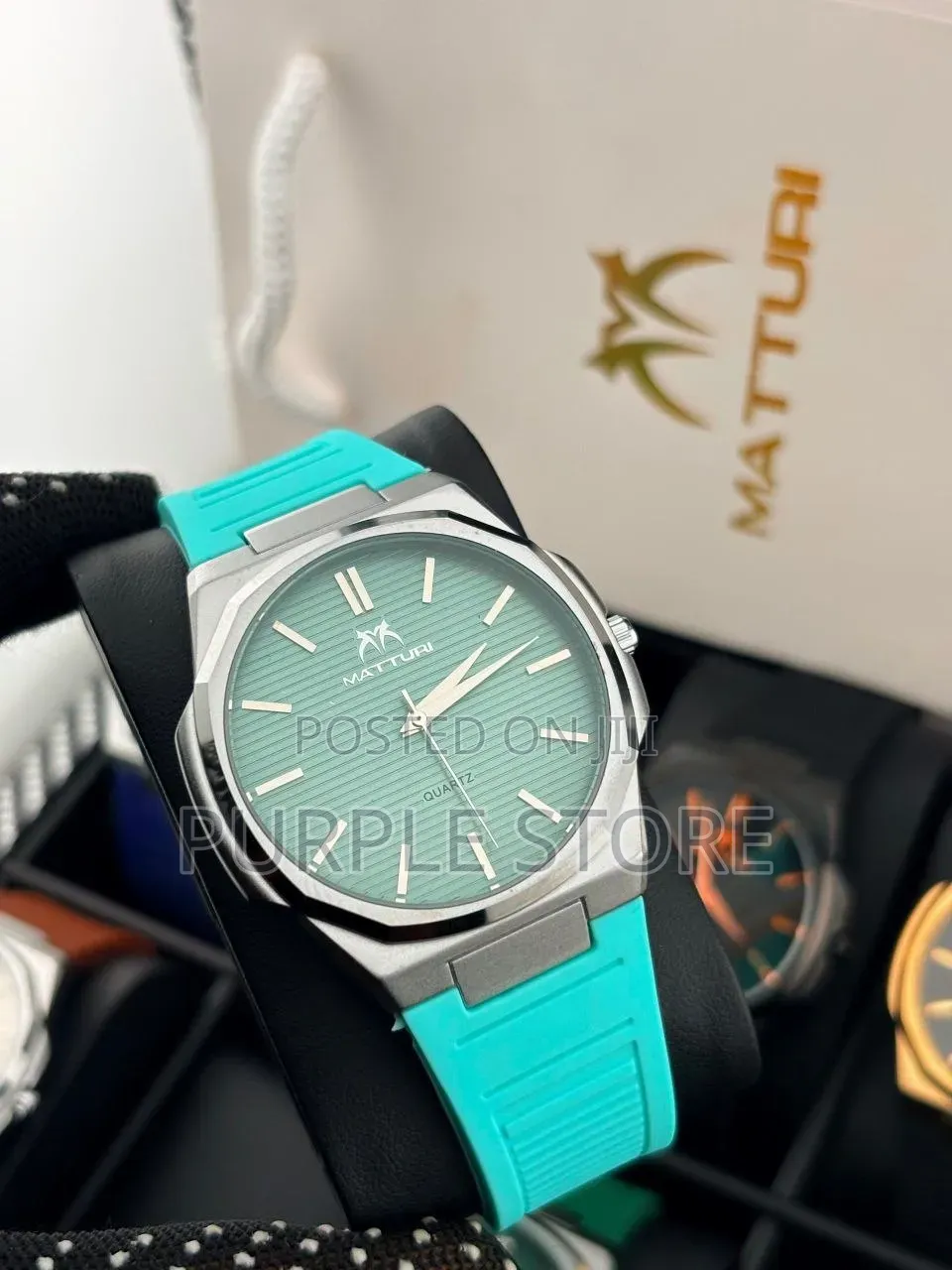 Matturi Rubber Strap Quality Watches Well Packaged Box and Bag
