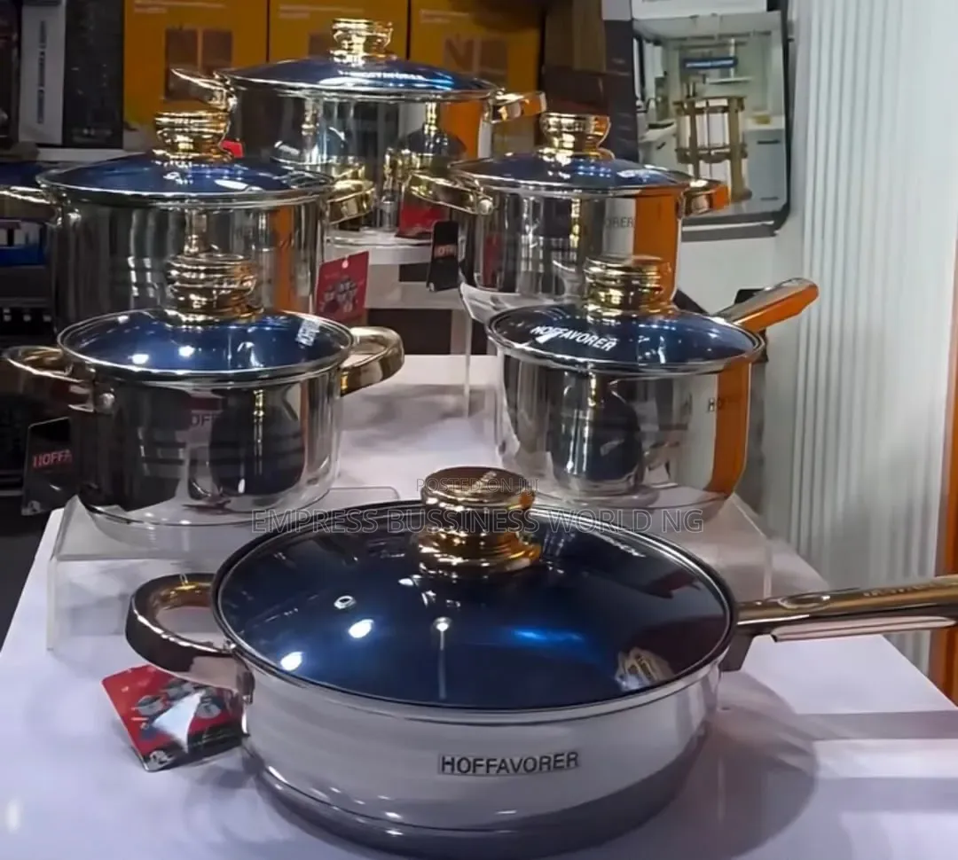 High-Quality 6 PCS Stainless Pot With Golden Handles