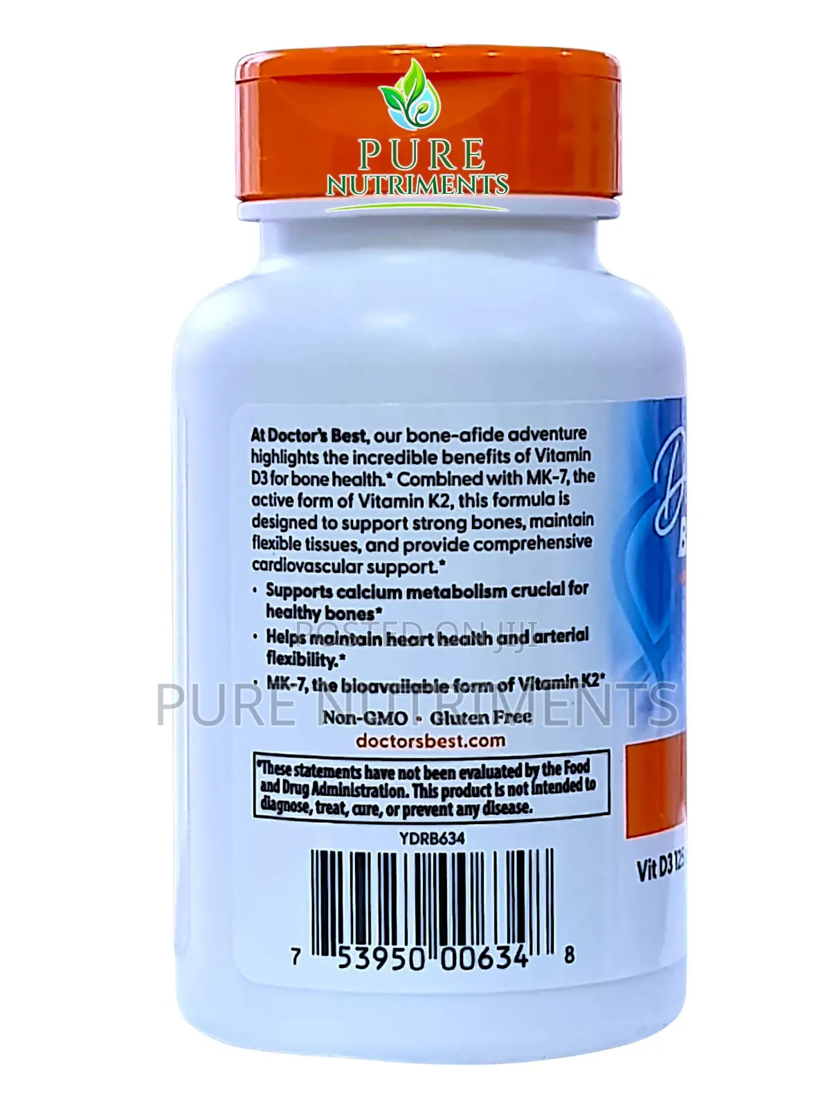 Doctor's Best D3 Mk7 5000iu/100mcg With MCT 180 Caps_ Heart Bone