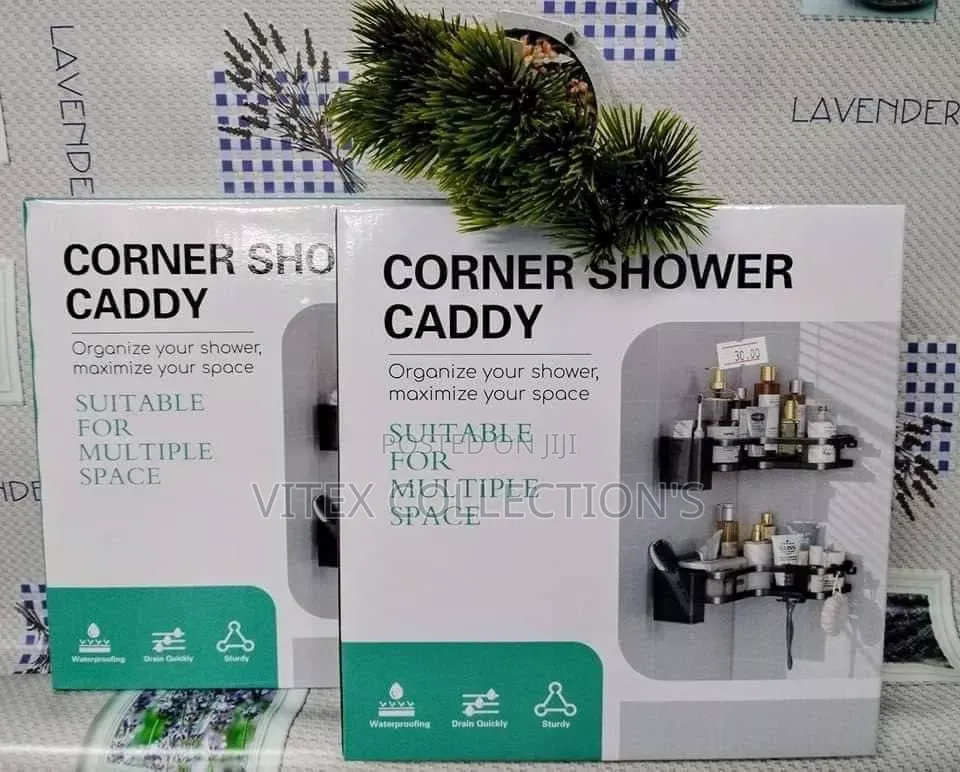 2in1 Corner Shower Caddy Toilet and Bathroom Organizer