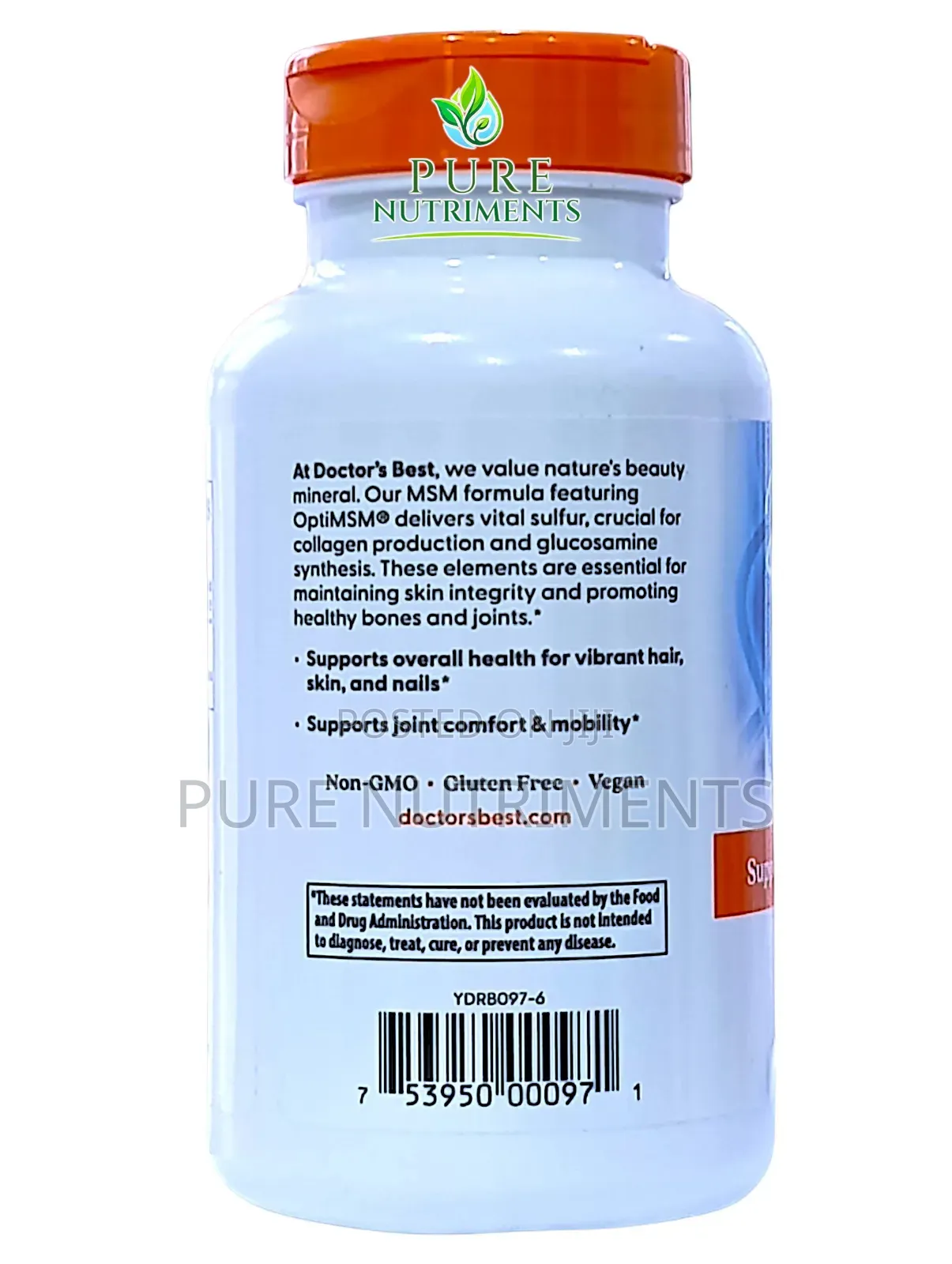 Doctor's Best Msm Organic Sulphur 1500mg 120 Caps_ Joint Skin Repair