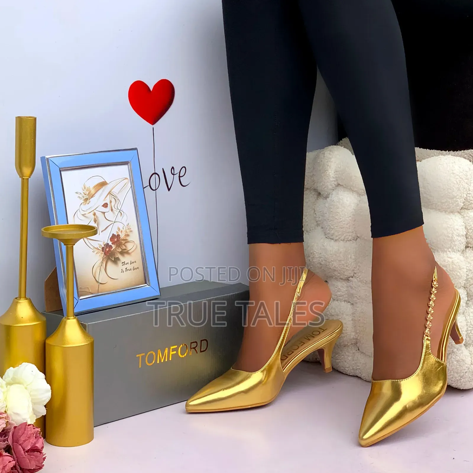 Tomford Side Embellished Chic Moderate Heels Shoes Sizes 37 to 43 #Iys