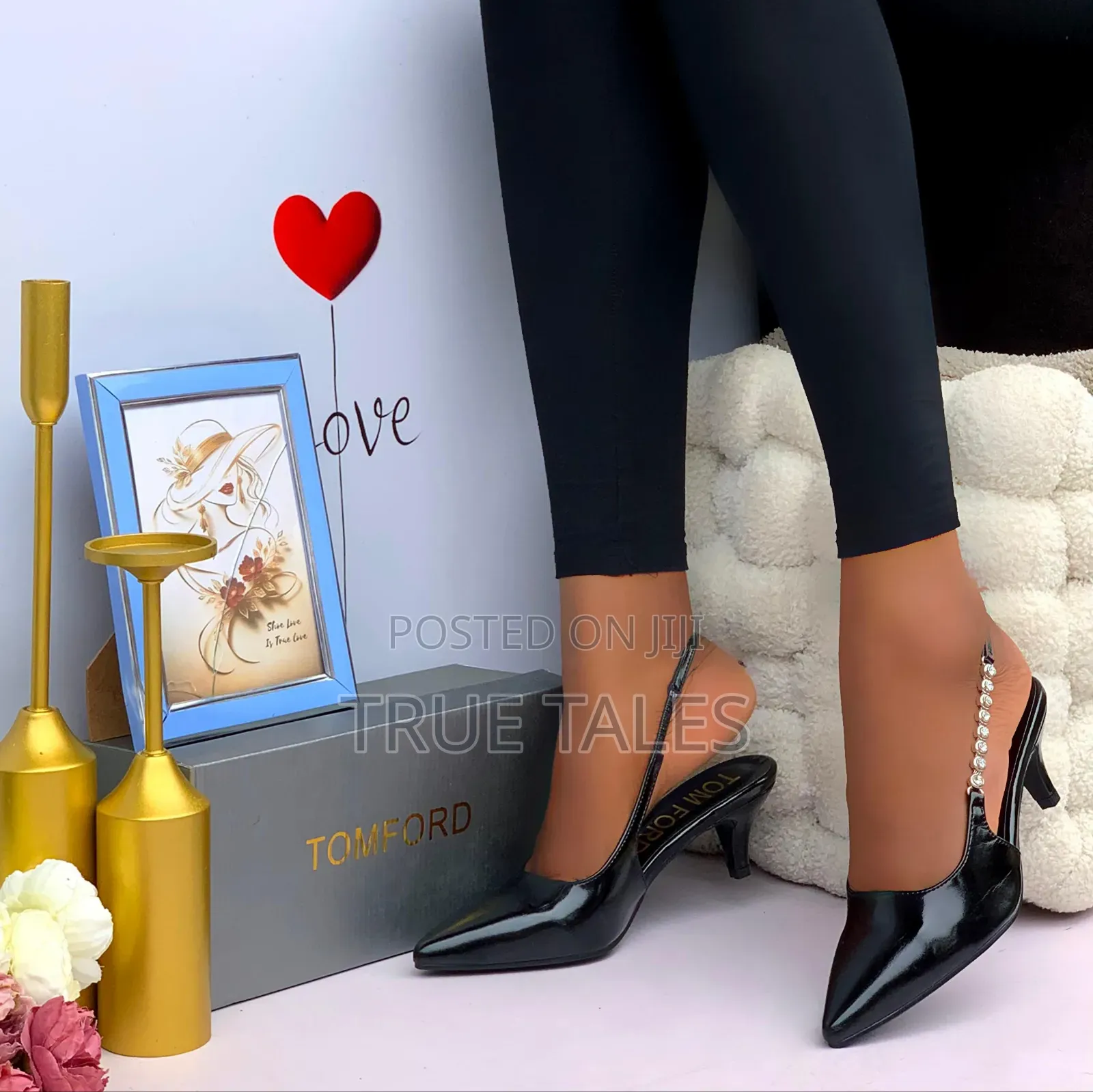 Tomford Side Embellished Chic Moderate Heels Shoes Sizes 37 to 43 #Iys