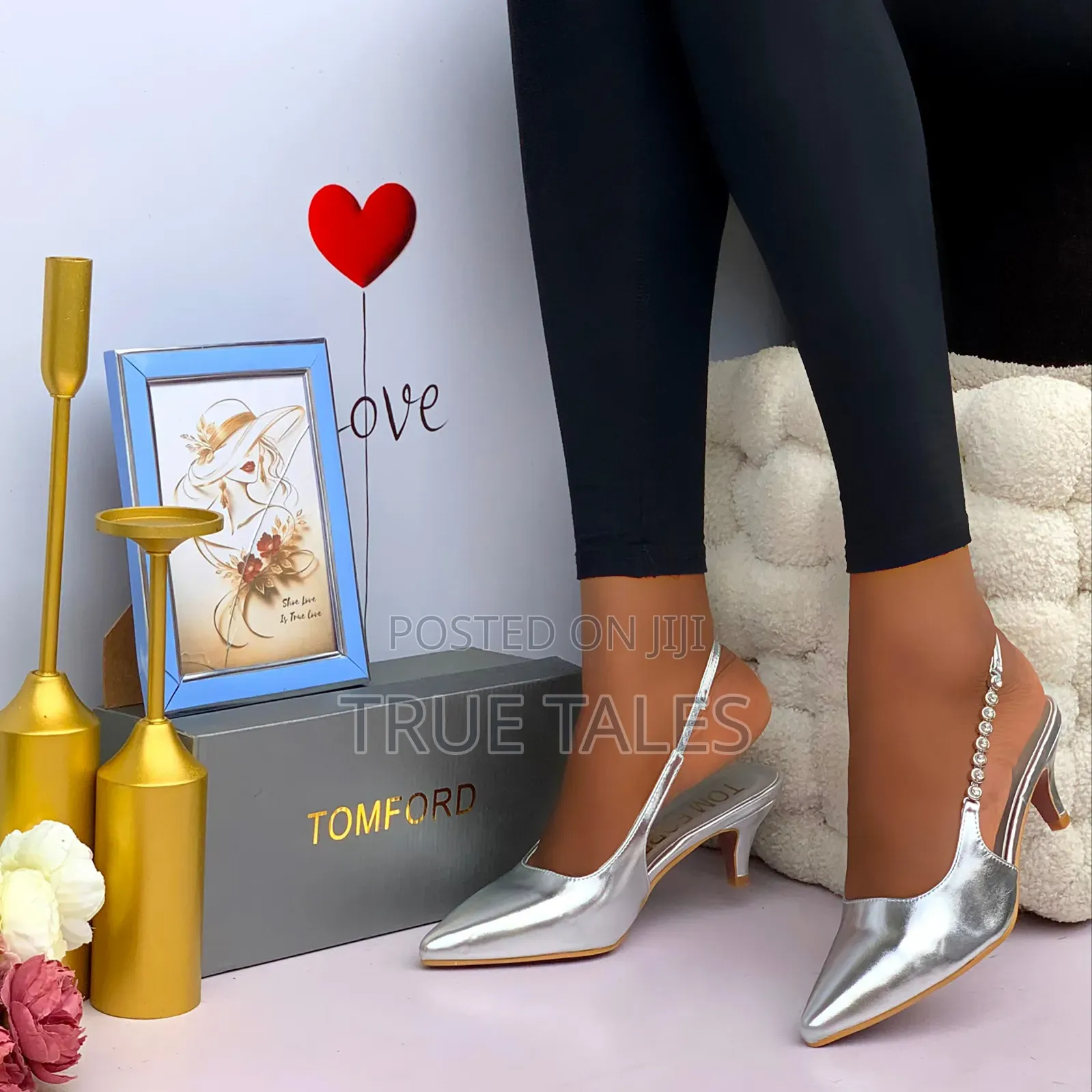 Tomford Side Embellished Chic Moderate Heels Shoes Sizes 37 to 43 #Iys
