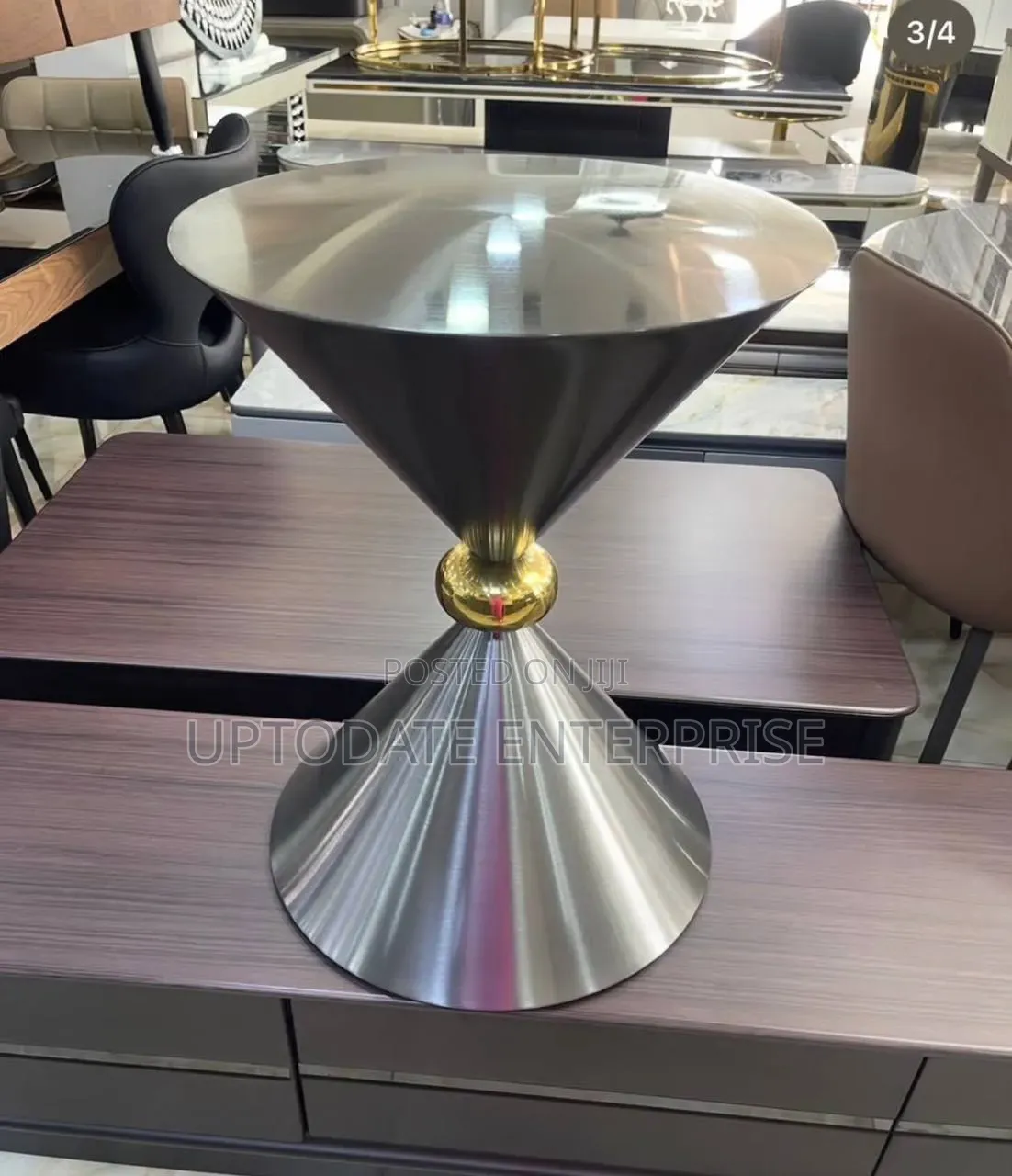 Metal Side Stool Gold