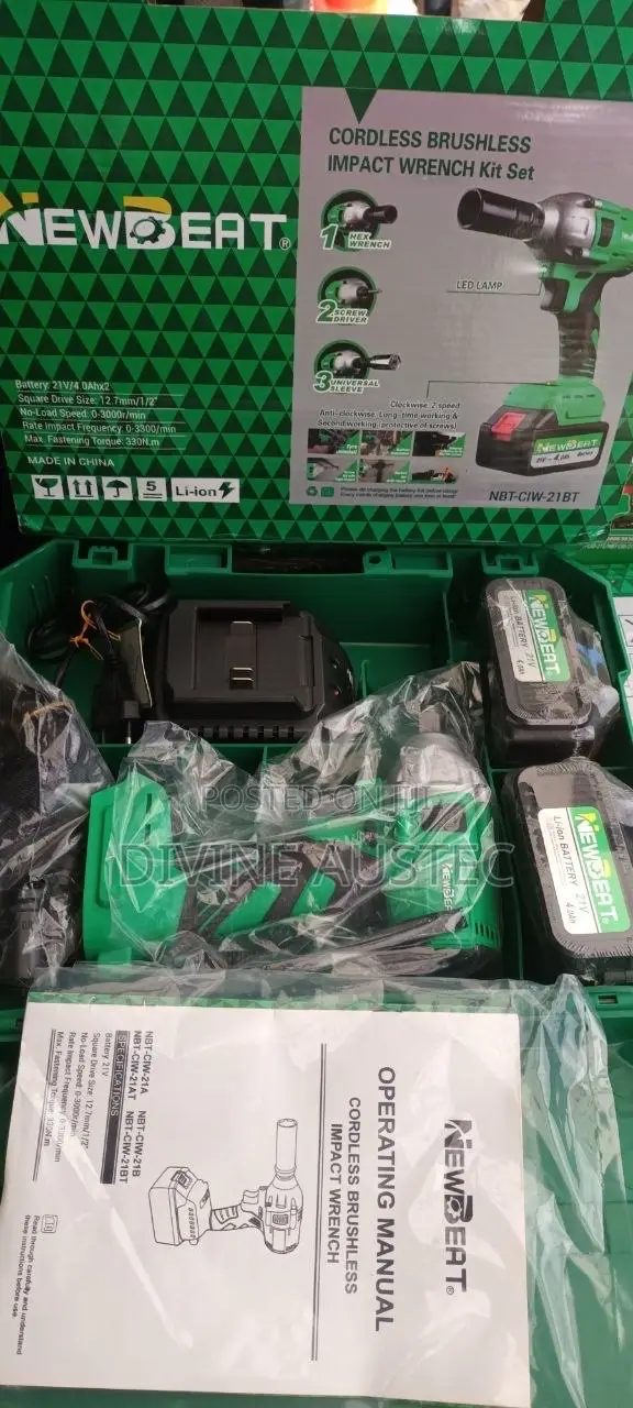 Cordless Brushless Impact Wrench Kit Set
