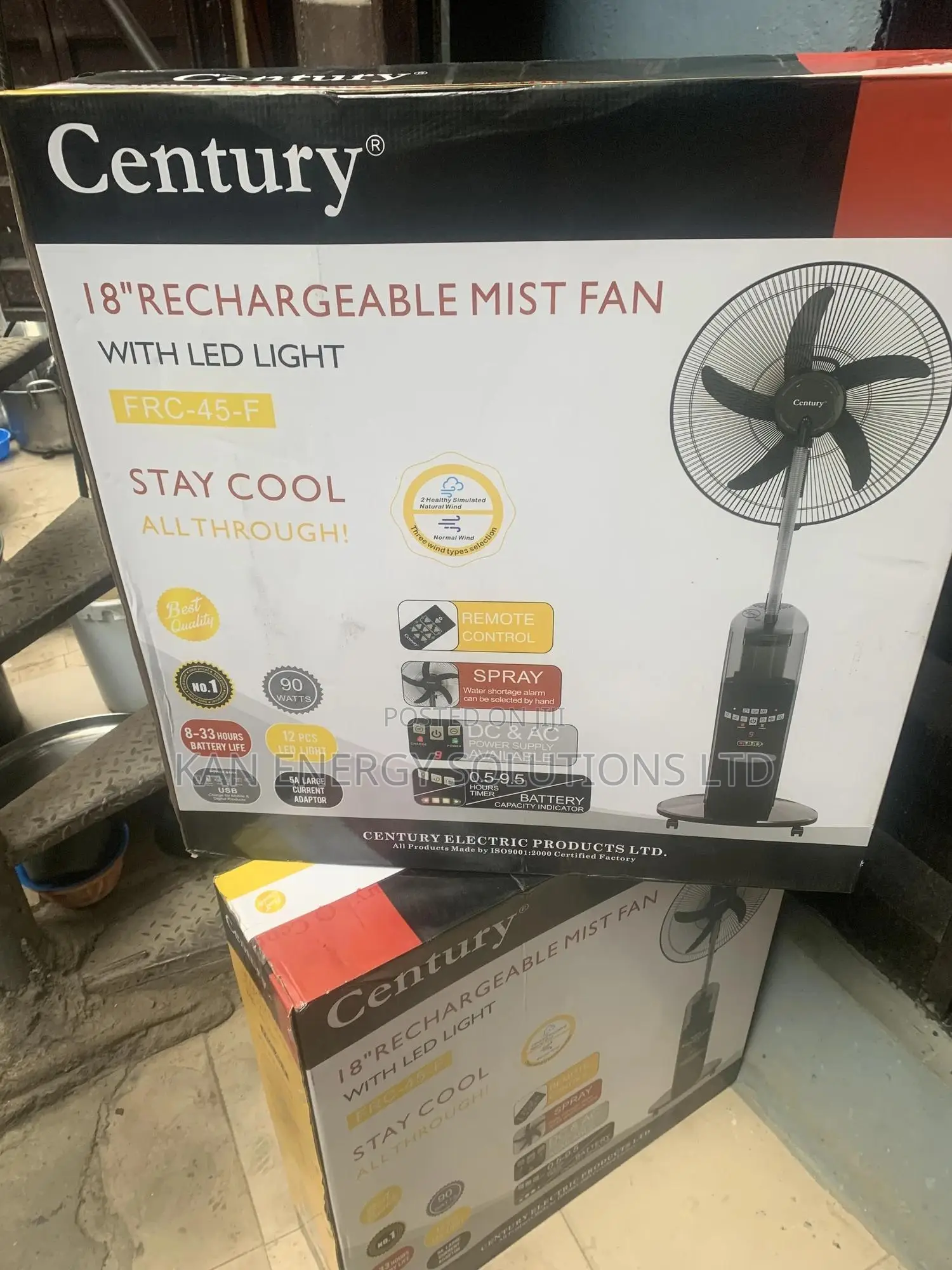 Mist Fan - Century 18inches/ Rechargeable Fan
