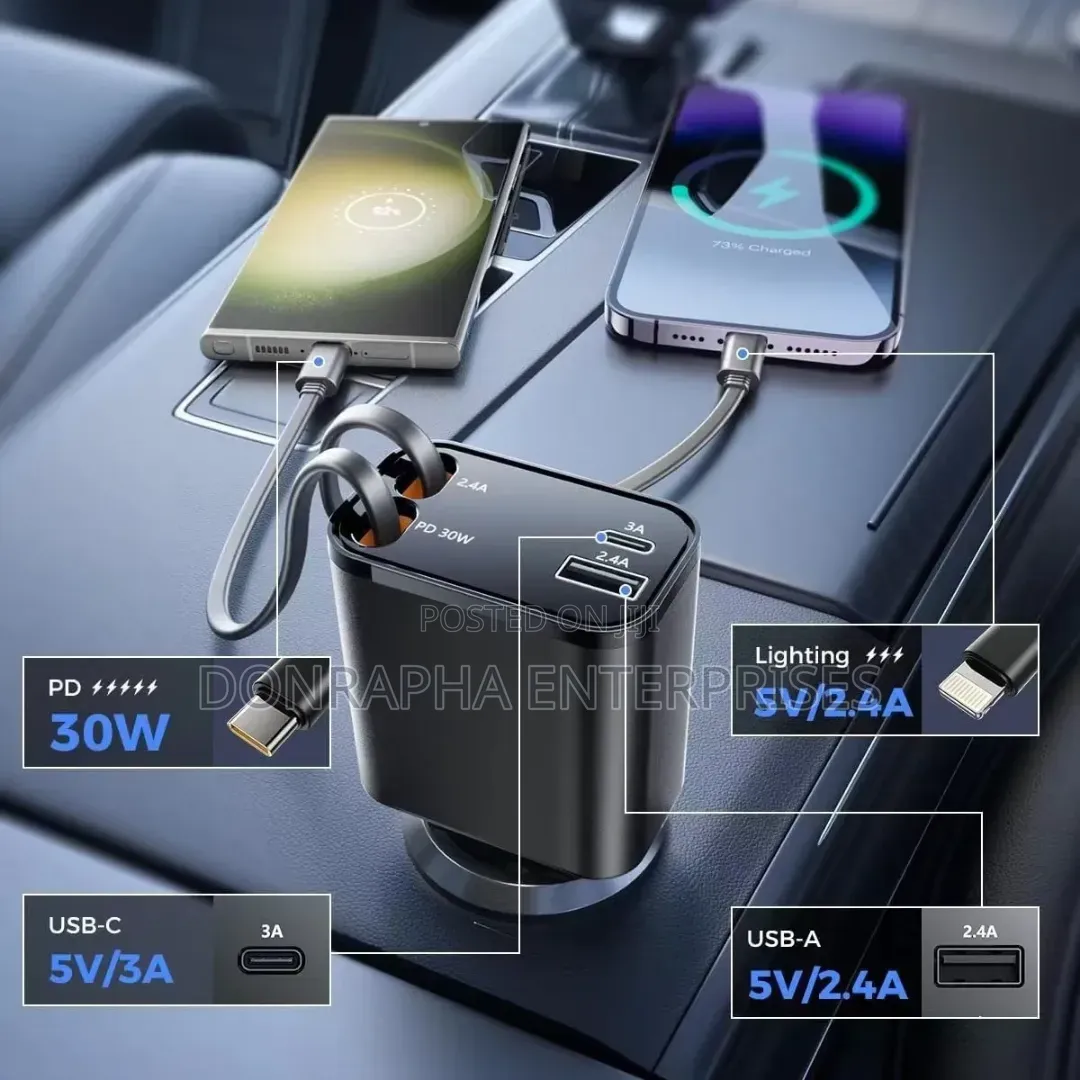 Super Fast Charge 4 in 1 Car Charger