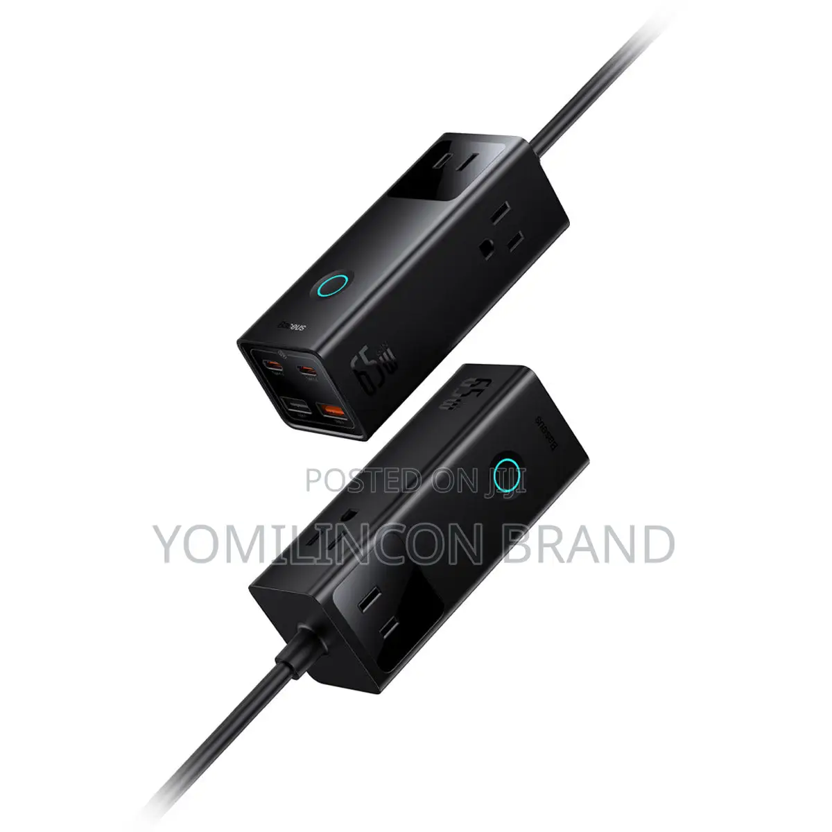 Baseus 65w 3-in-1 Powercombo Digital Charger + 1.5m Cable - Black