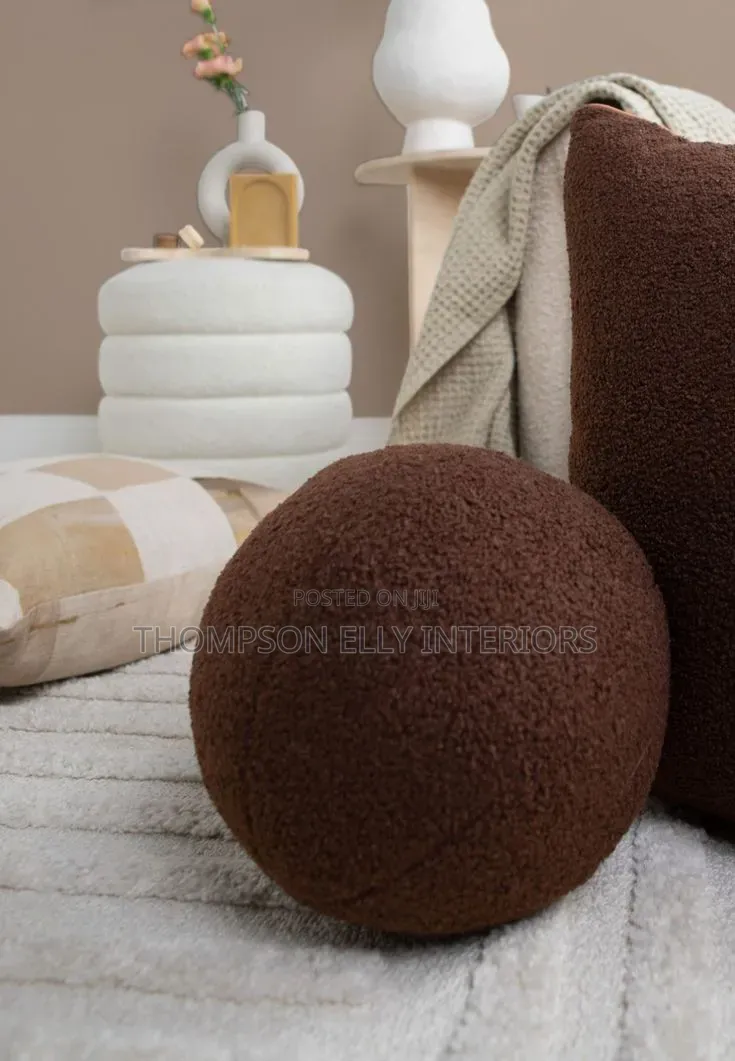 Luxury Boucle Ball Oval Throw Pillow