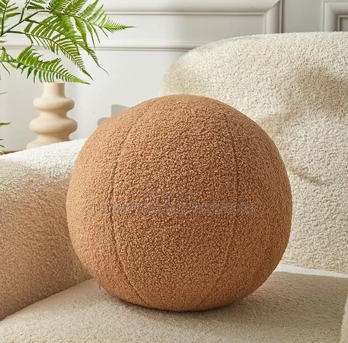 Luxury Boucle Ball Oval Throw Pillow