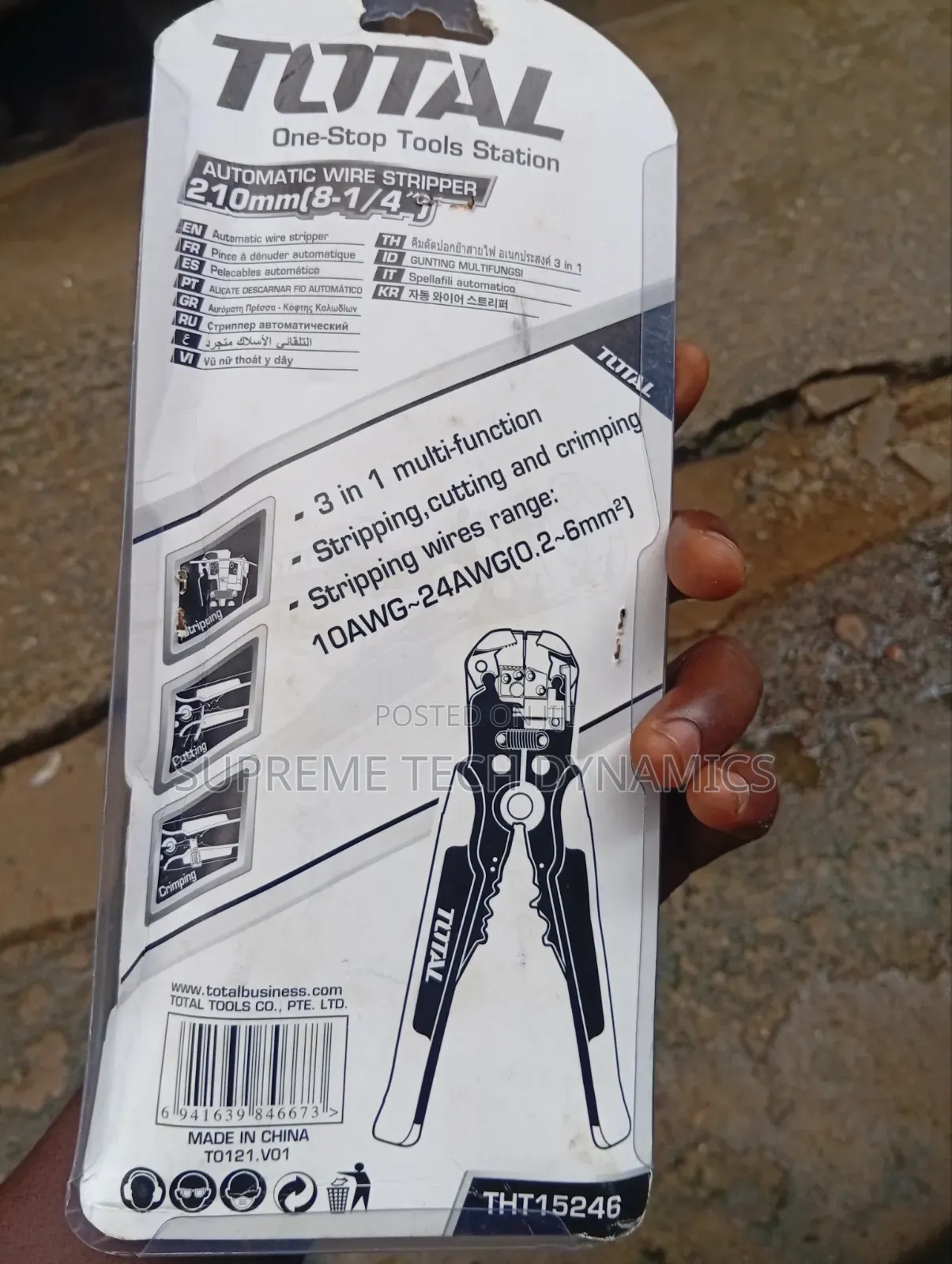 Total Automatic Wire Stripper 3-in-1 (Model: Tht15246)