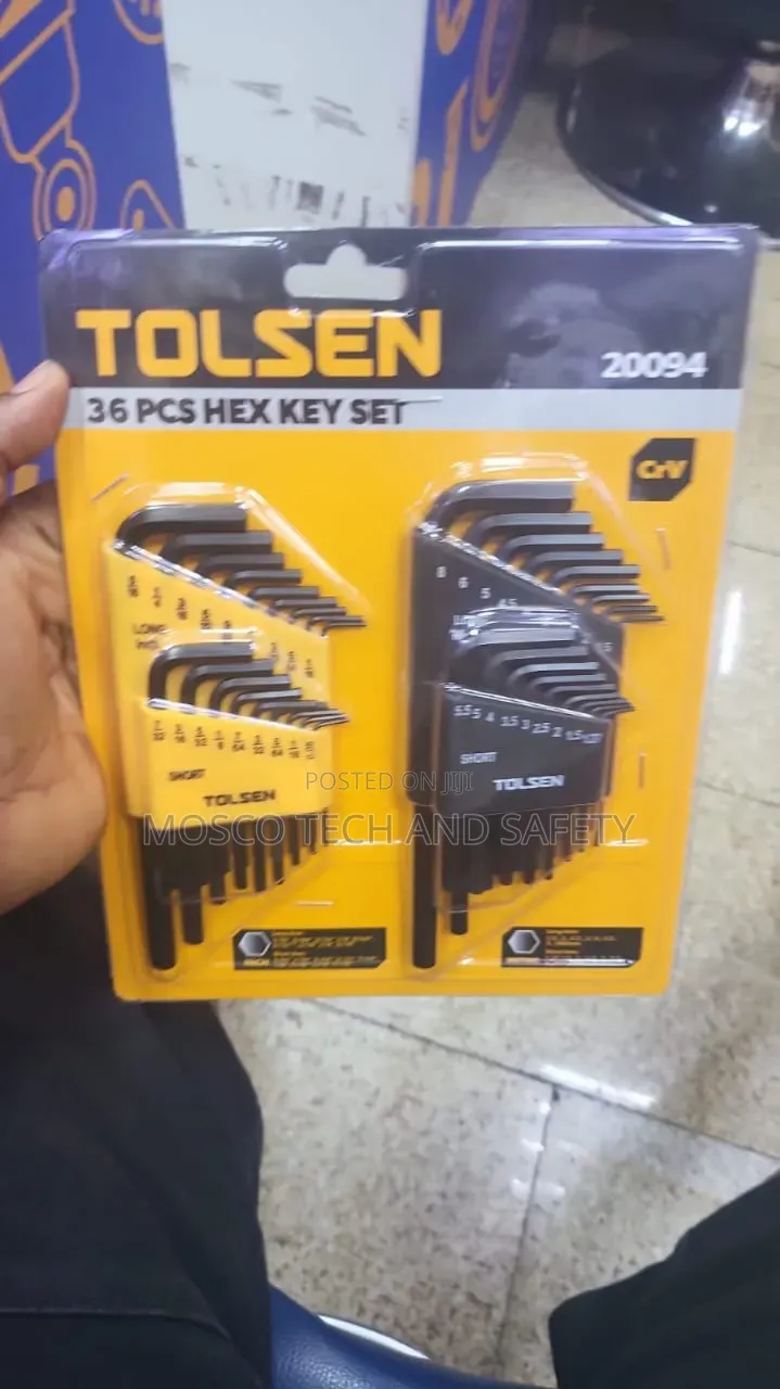 Tolsen 20094 36-Piece Metric Inch Hex Key Set