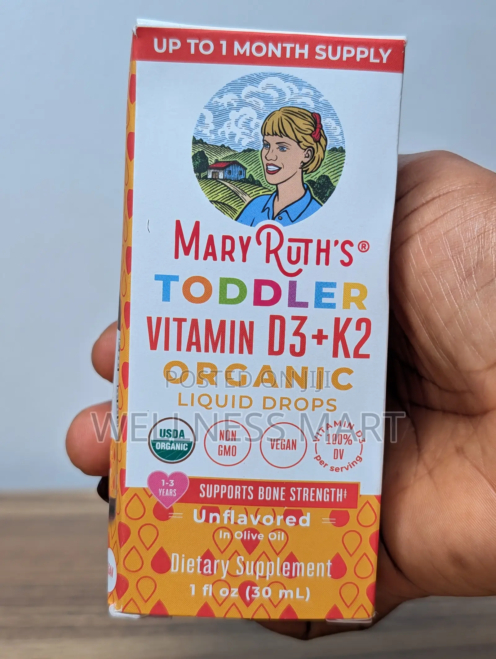 Maryruth Toddler Vitamin D3 + Drops - Strong Bones 1-3yrs