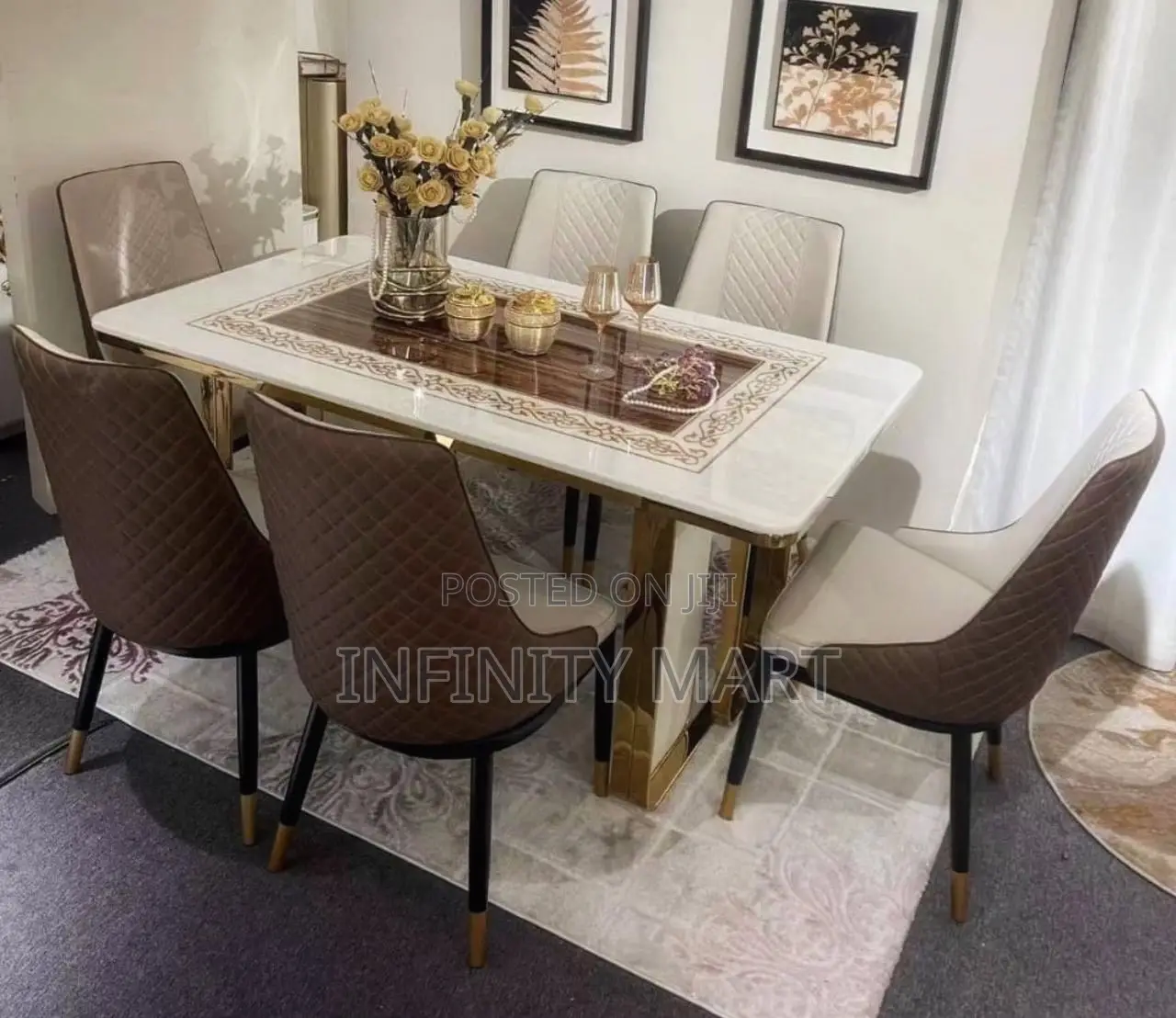 Luxurious Brown 6 Seater Dining.