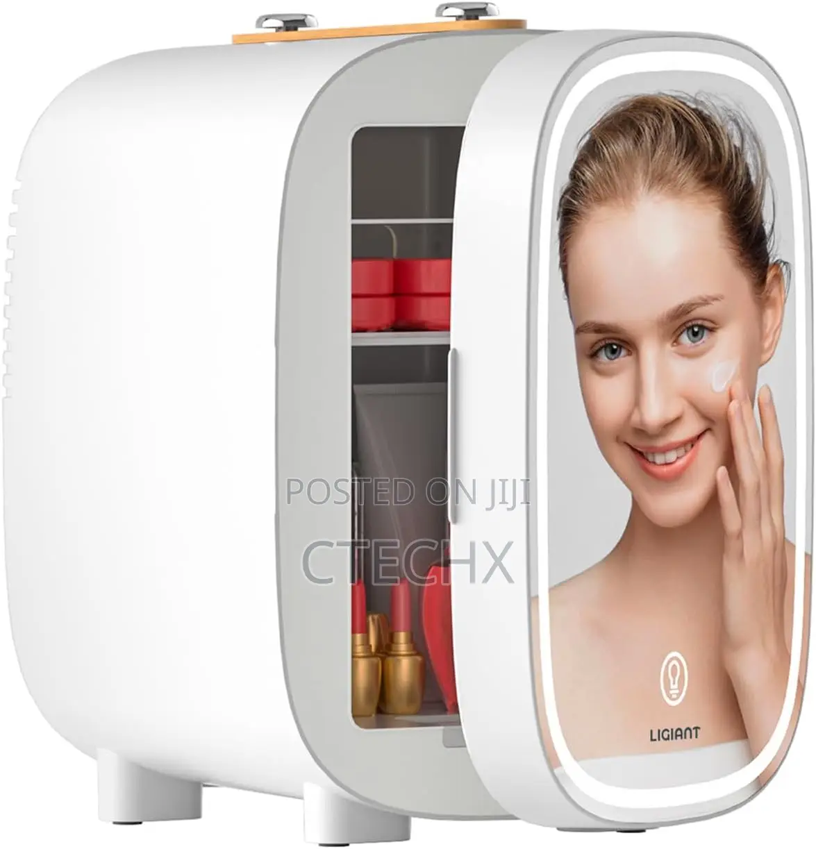 Mini Fridge 4l Cooler Warmer With 3-Level Dimmable Led Mirror White