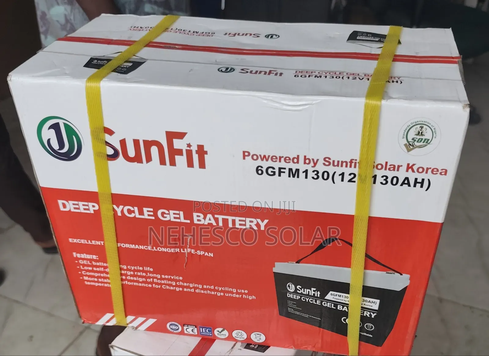 Sunfit 130ah Gel Battery – Long-Lasting Solar Power Backup