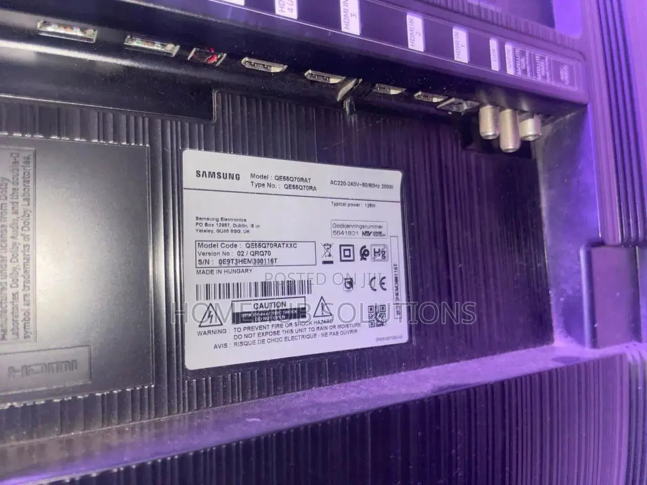55 Inches Samsung Qled Smart Tv Air Slim With Original Remote