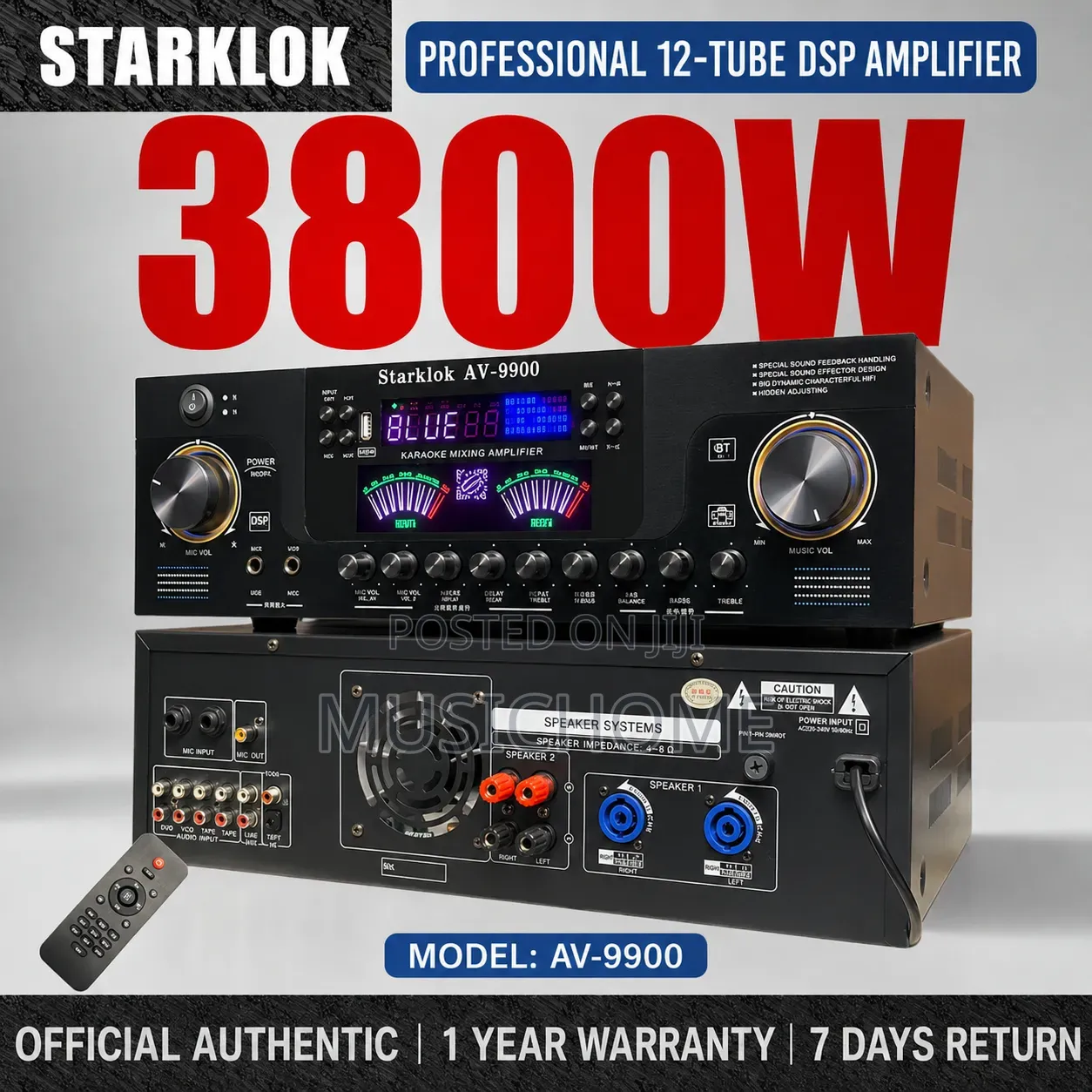 High Fidelity Bluetooth Amplifier 3800w Output for Speakers