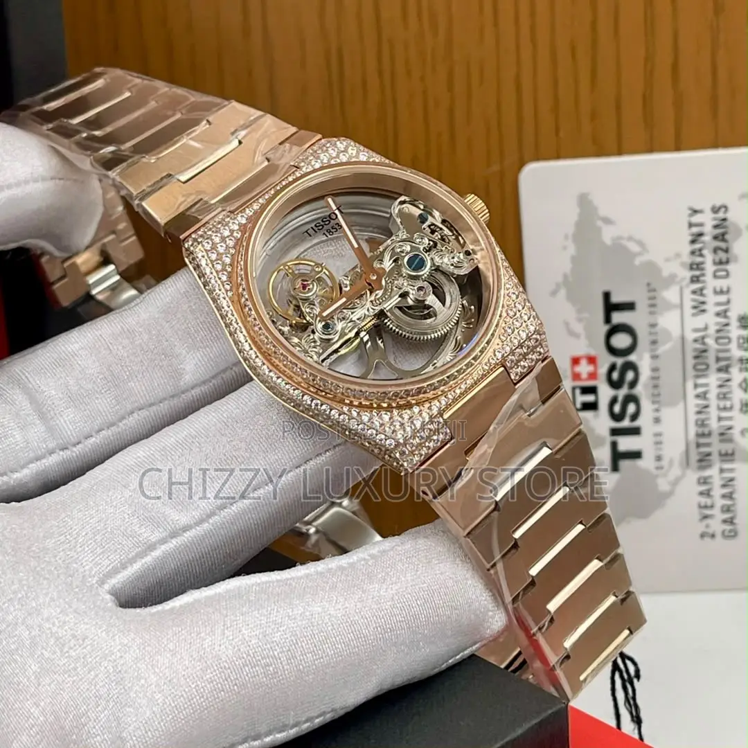 Tissot Quality Luxury Men Automatic Engine Iced Head Wristwatch