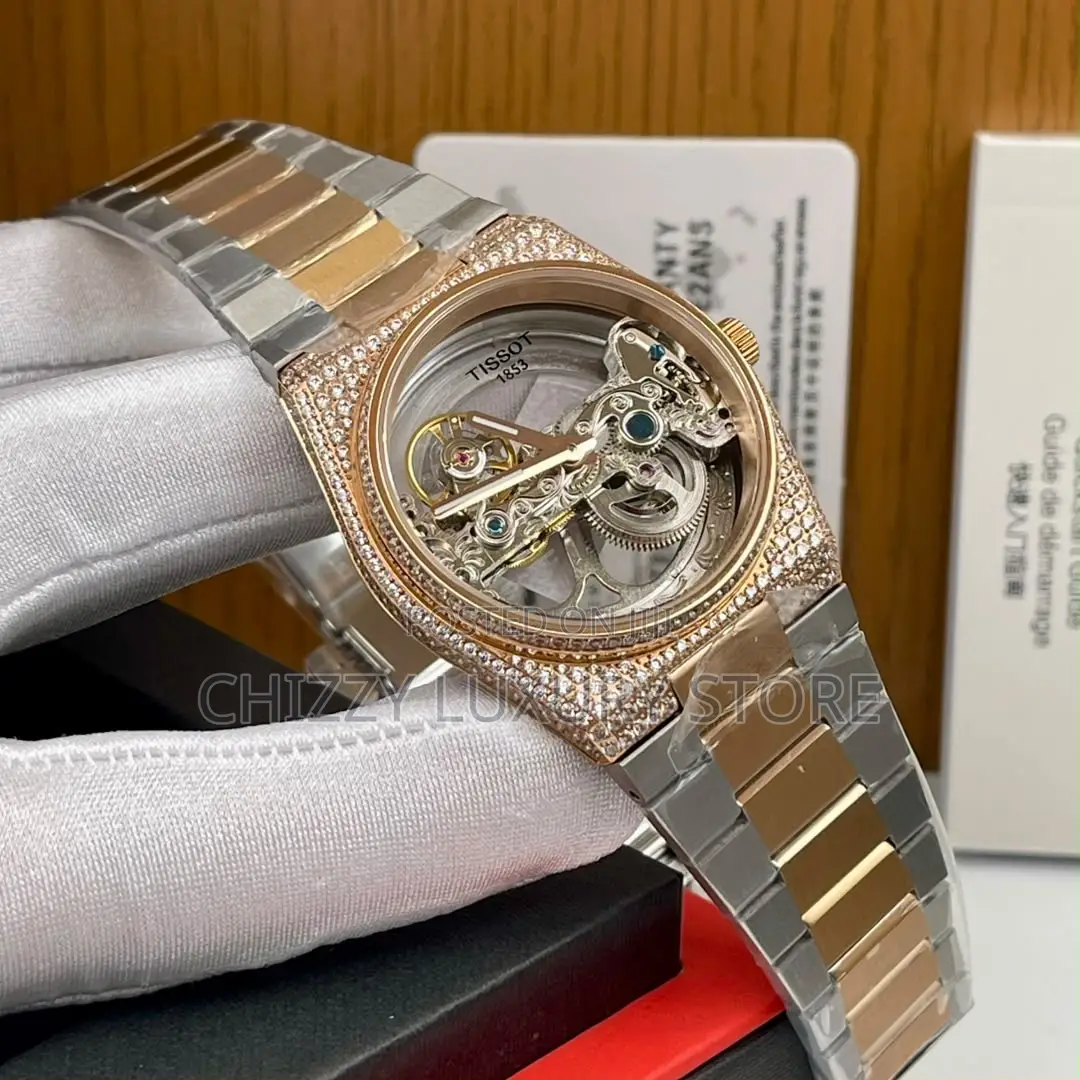 Tissot Quality Luxury Men Automatic Engine Iced Head Wristwatch