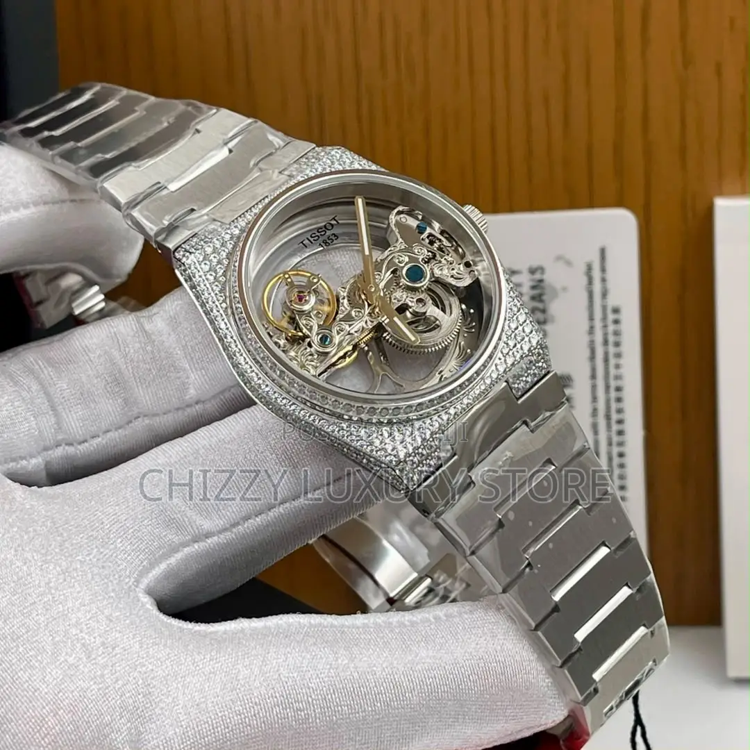 Tissot Quality Luxury Men Automatic Engine Iced Head Wristwatch