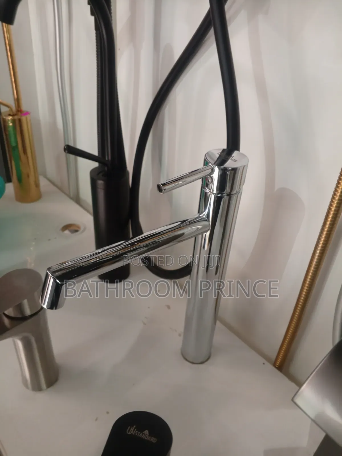Chrome Countertop Basin Long Mixer Tap