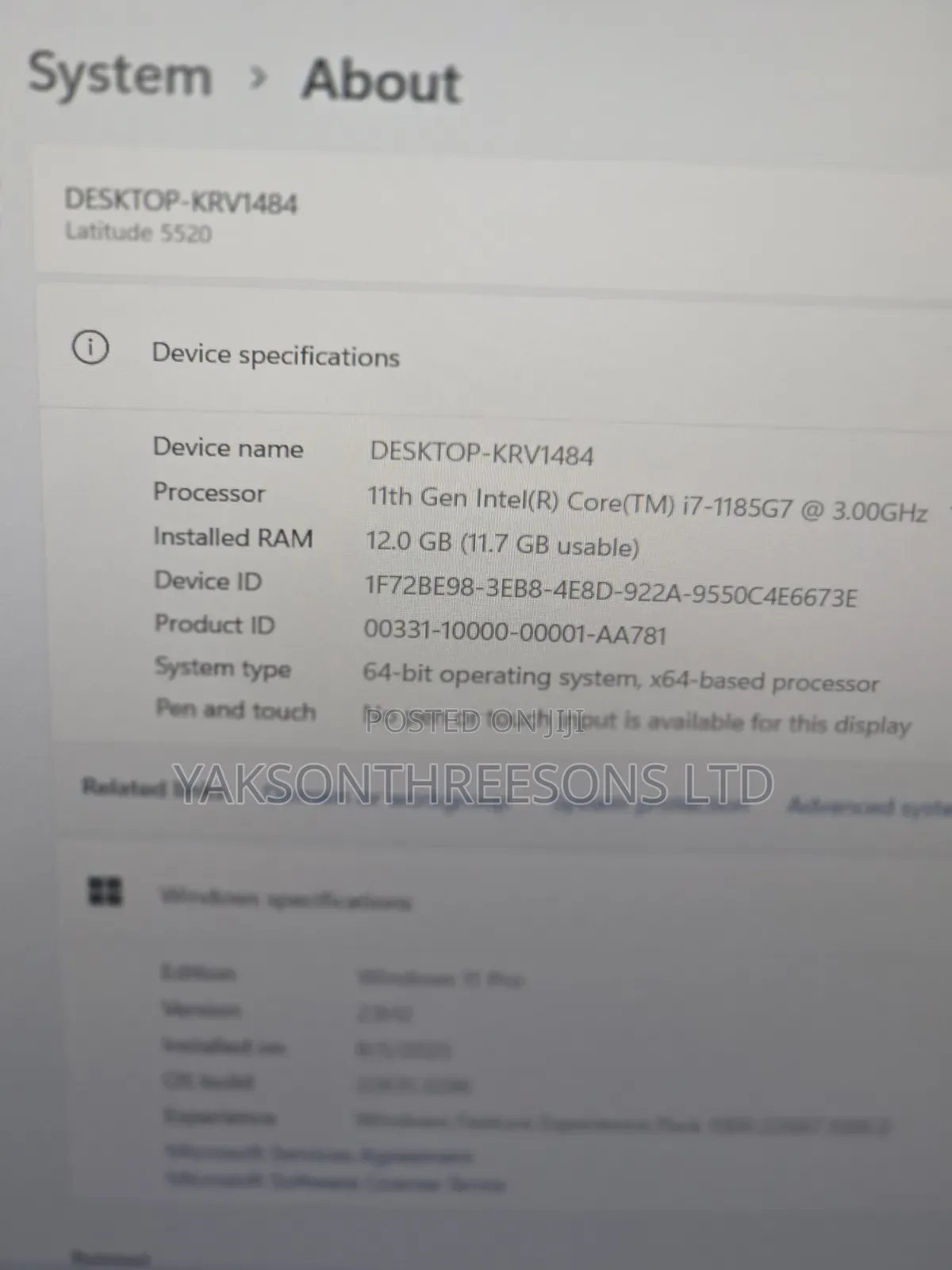 Laptop Dell Latitude 5520 12GB Intel Core i7 SSD 512GB
