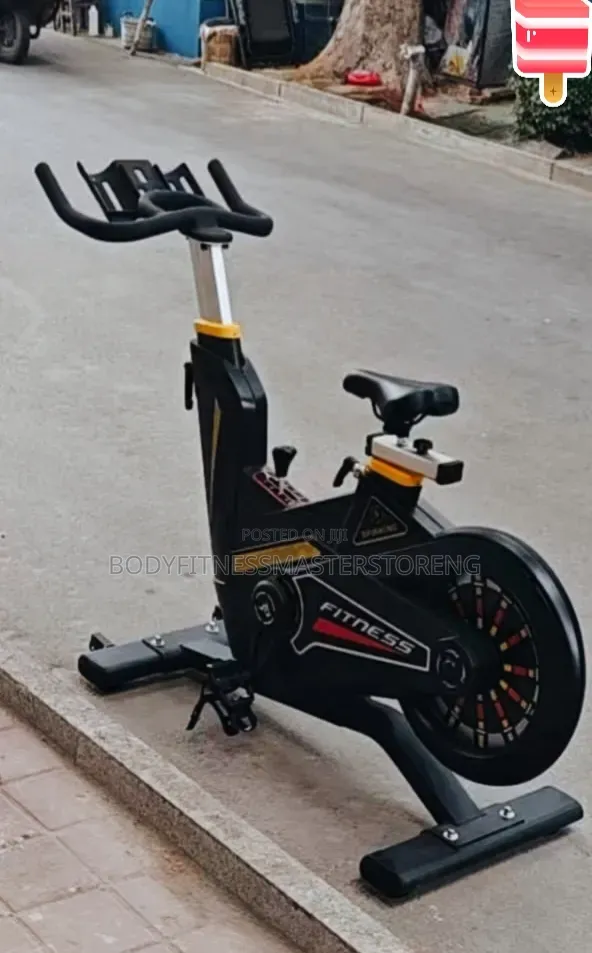 Commercial Heavy-Duty, Generic Black Fitness Spin Bike