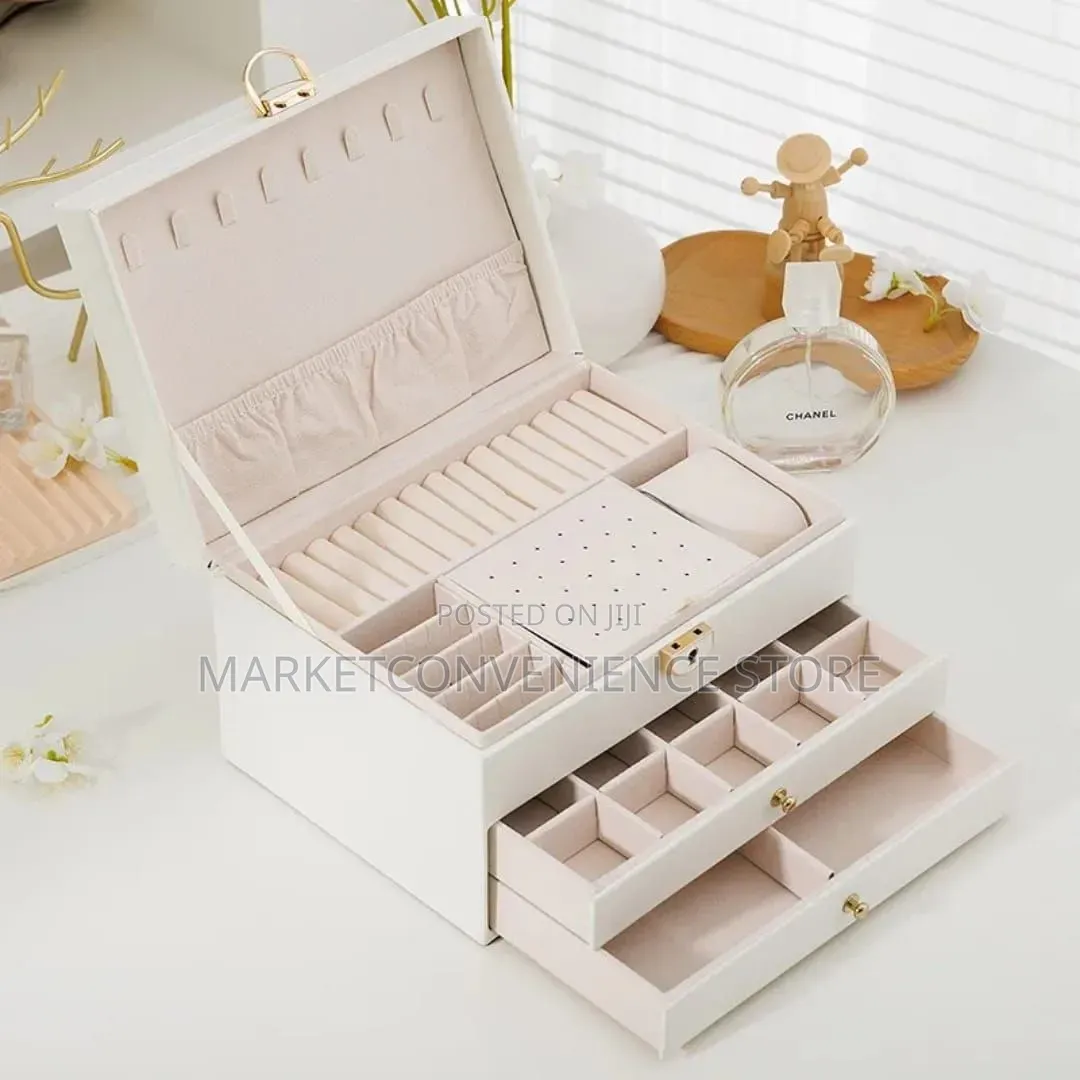 3layer Multifunctional Leather Jewellery Box