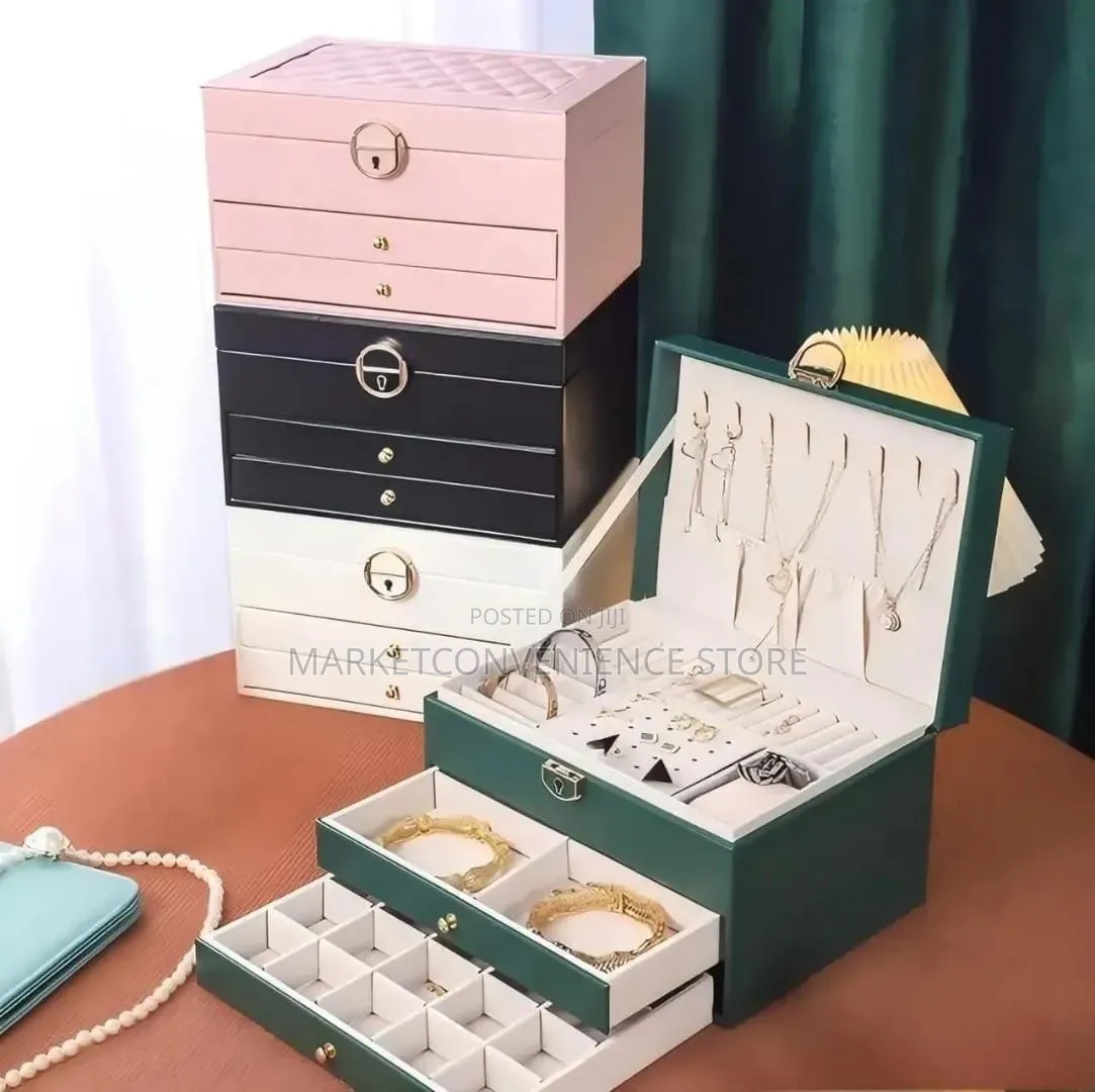 3layer Multifunctional Leather Jewellery Box