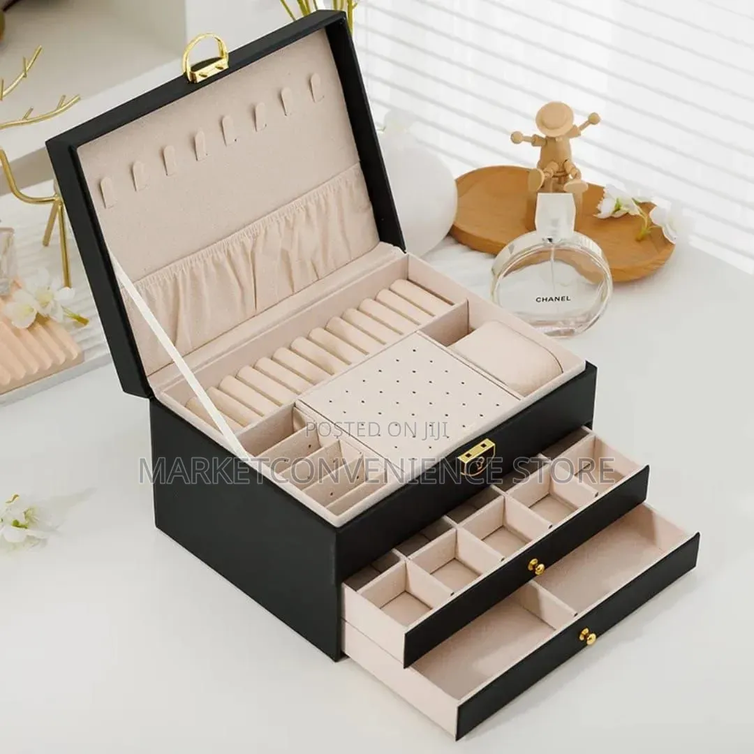 3layer Multifunctional Leather Jewellery Box