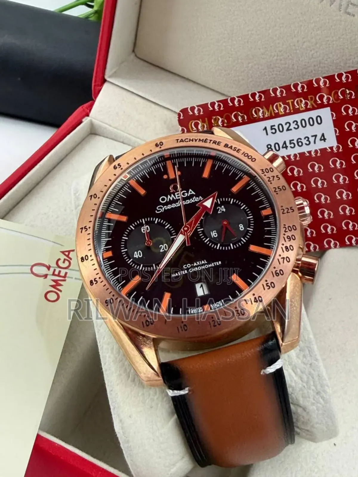 Omega Sea Master Chronograph Leather Watch