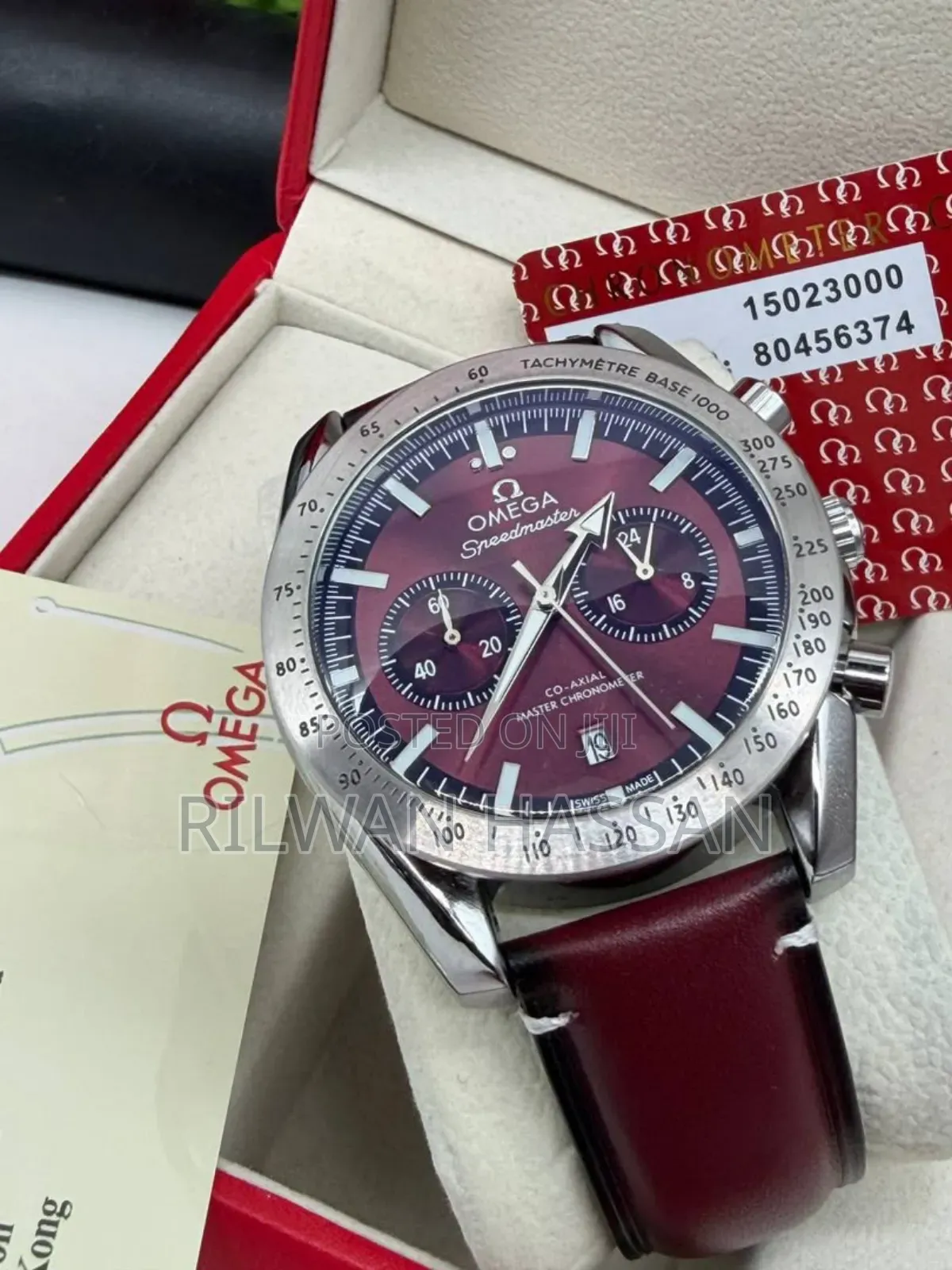 Omega Sea Master Chronograph Leather Watch