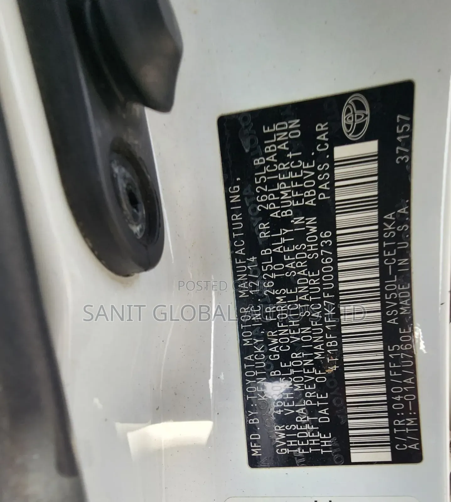 Toyota Camry 2015 White