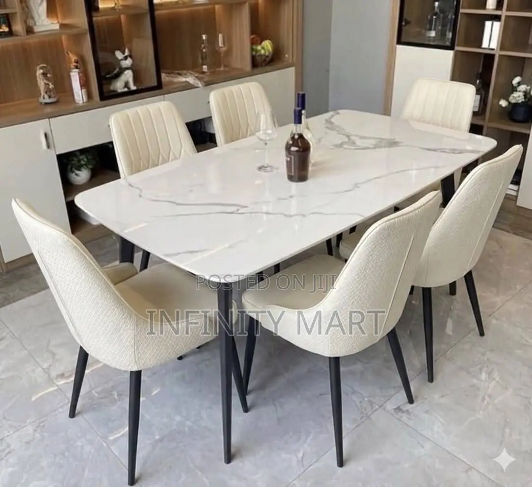 The Milan Marble Dining Set.