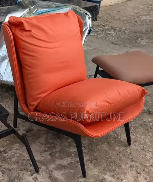 Luxury Leather Single Sofa - Padded Cushion Armchair Lounge Chair