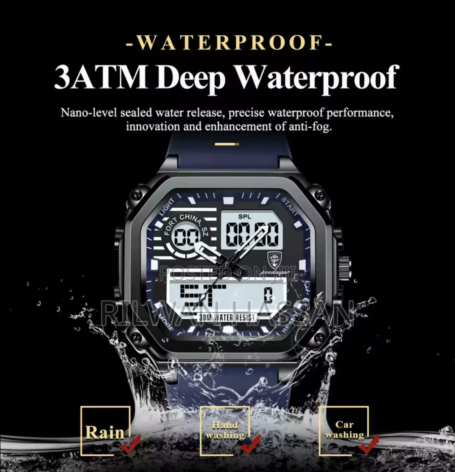 Poedagar 3 Atm Deep Waterproof Luminous