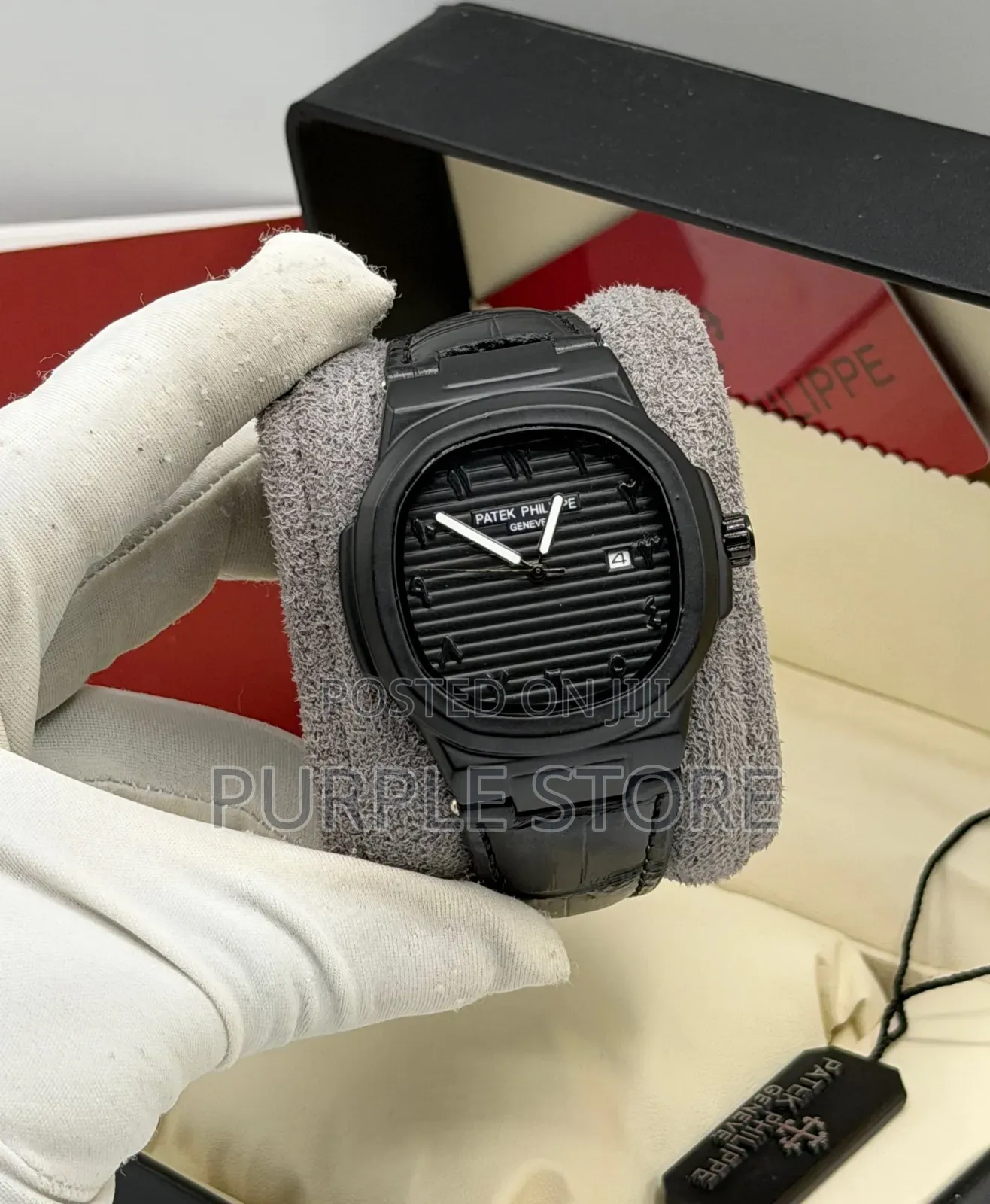 Patek Philippe Arabic Dial Leather Wristwatches