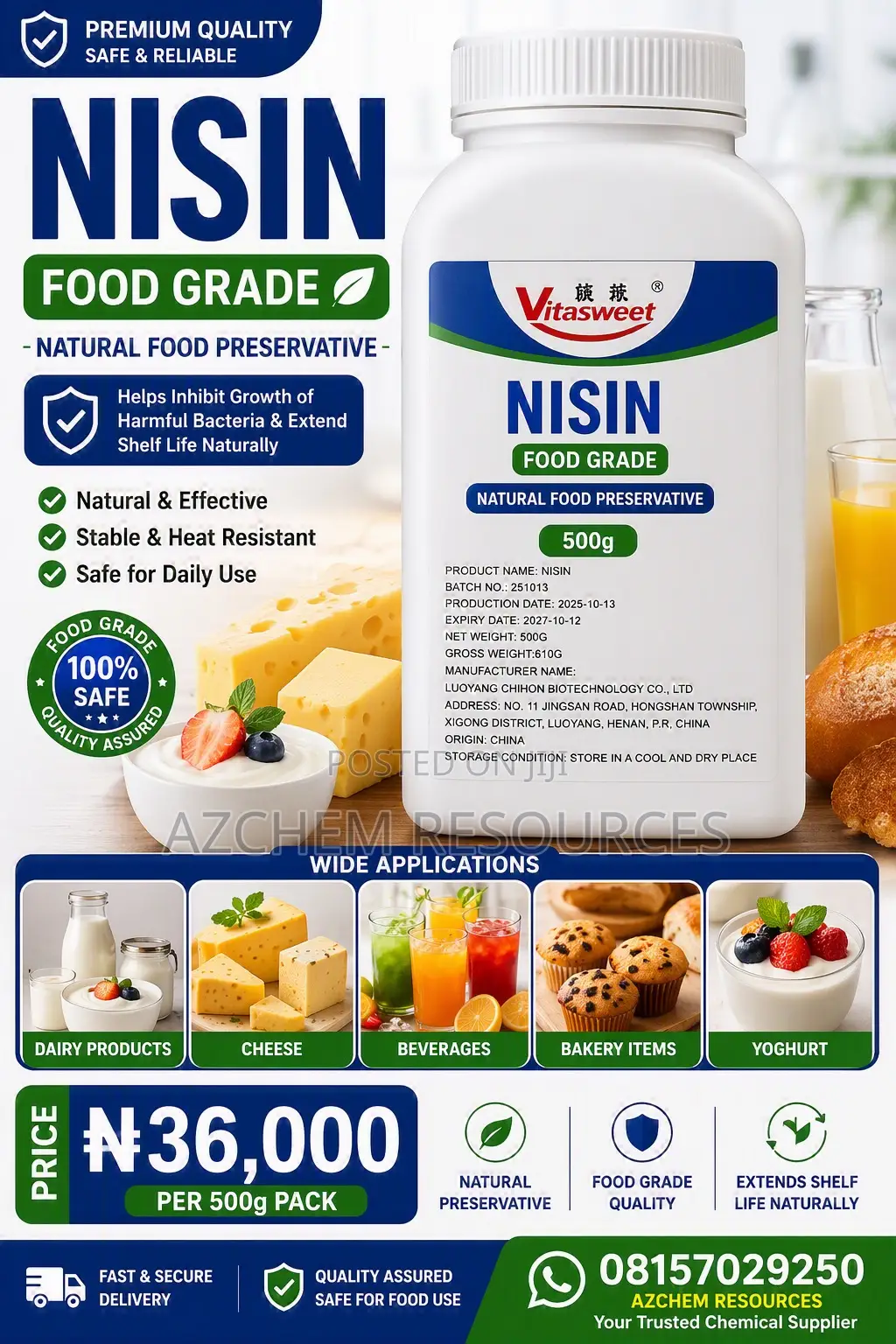 Nisin (Food Grade) 500g